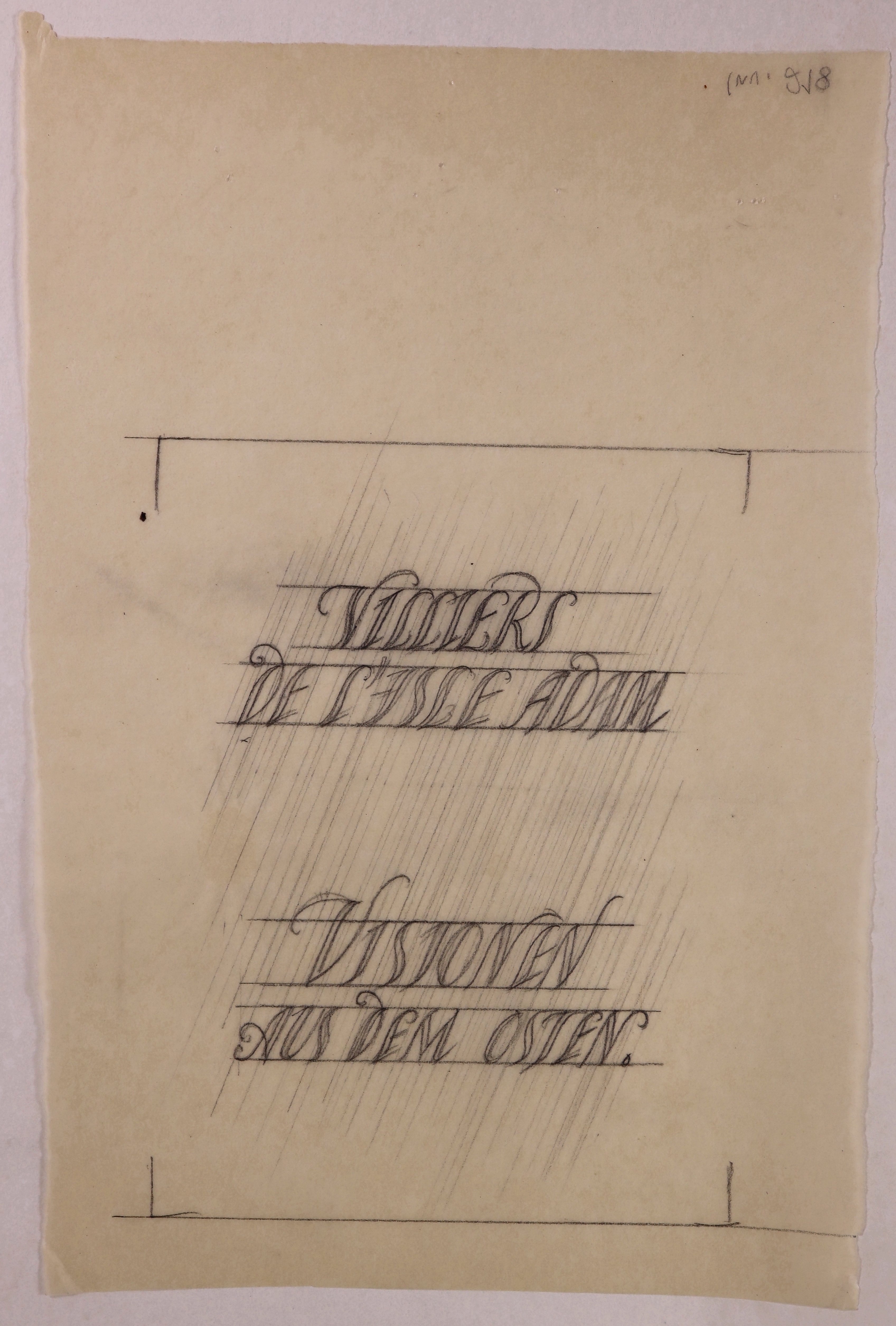 Entwurf für das Titelblatt des Buches "Visionen aus dem Osten" von Villiers de L’Isle-Adam (1921) (Stift Heiligenkreuz CC BY-NC-SA)