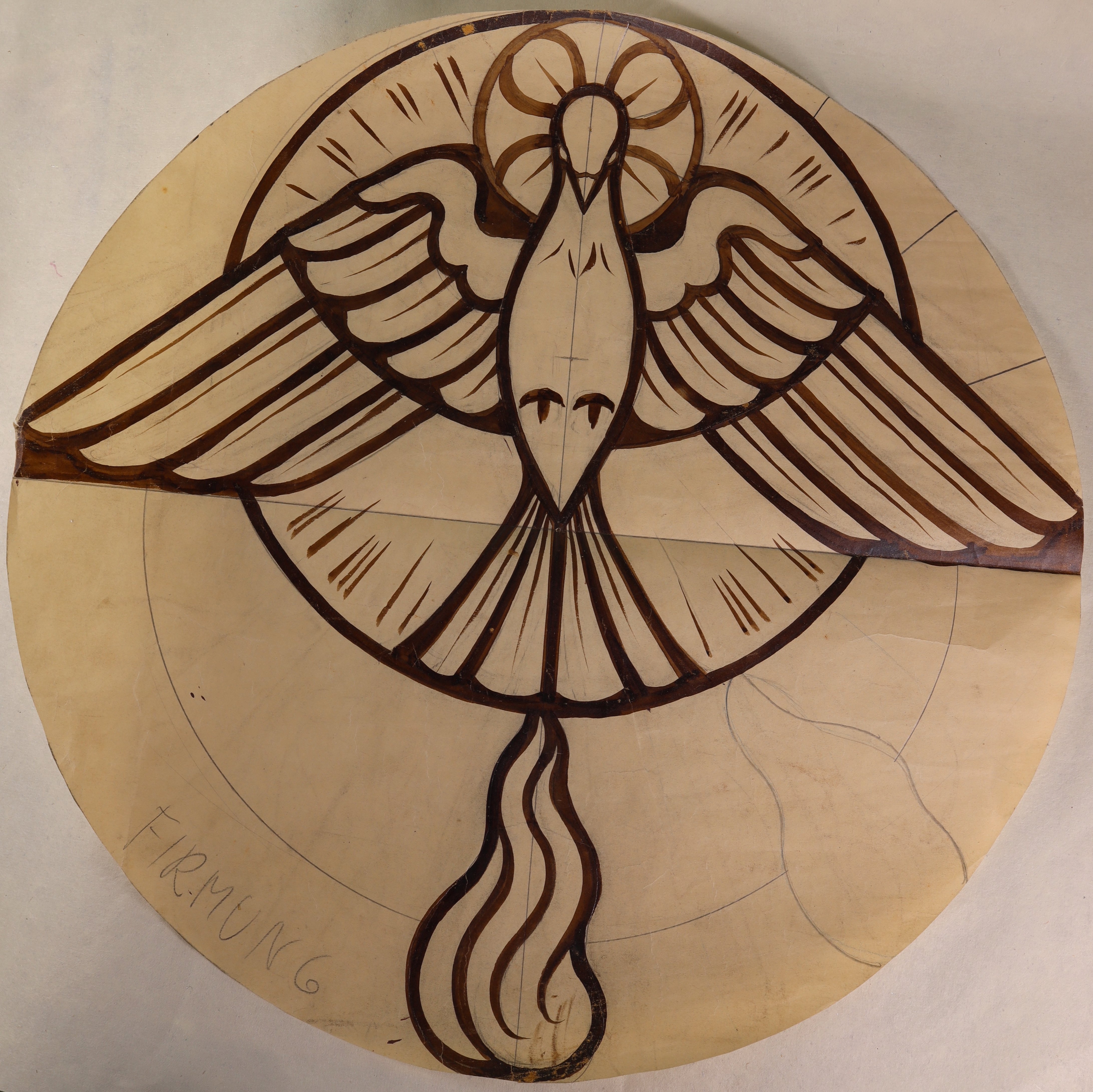 Die Taube des Heiligen Geistes als Symbol der Firmung (Glasmalereientwurf) (Stift Heiligenkreuz CC BY-NC-SA)