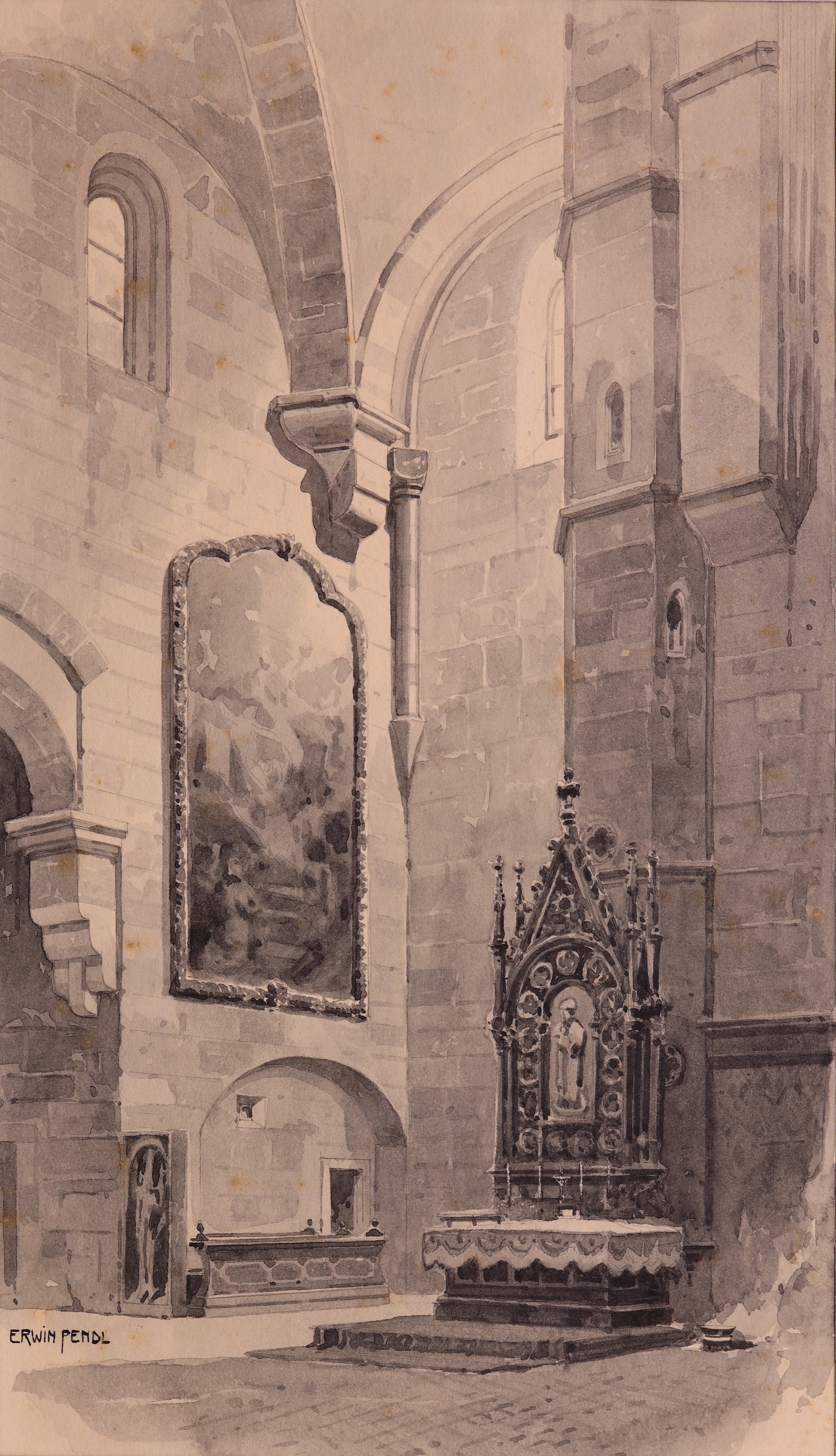 Blick ins romanische Querschiff der Stiftskirche von Heiligenkreuz (Stift Heiligenkreuz CC BY-NC-SA)