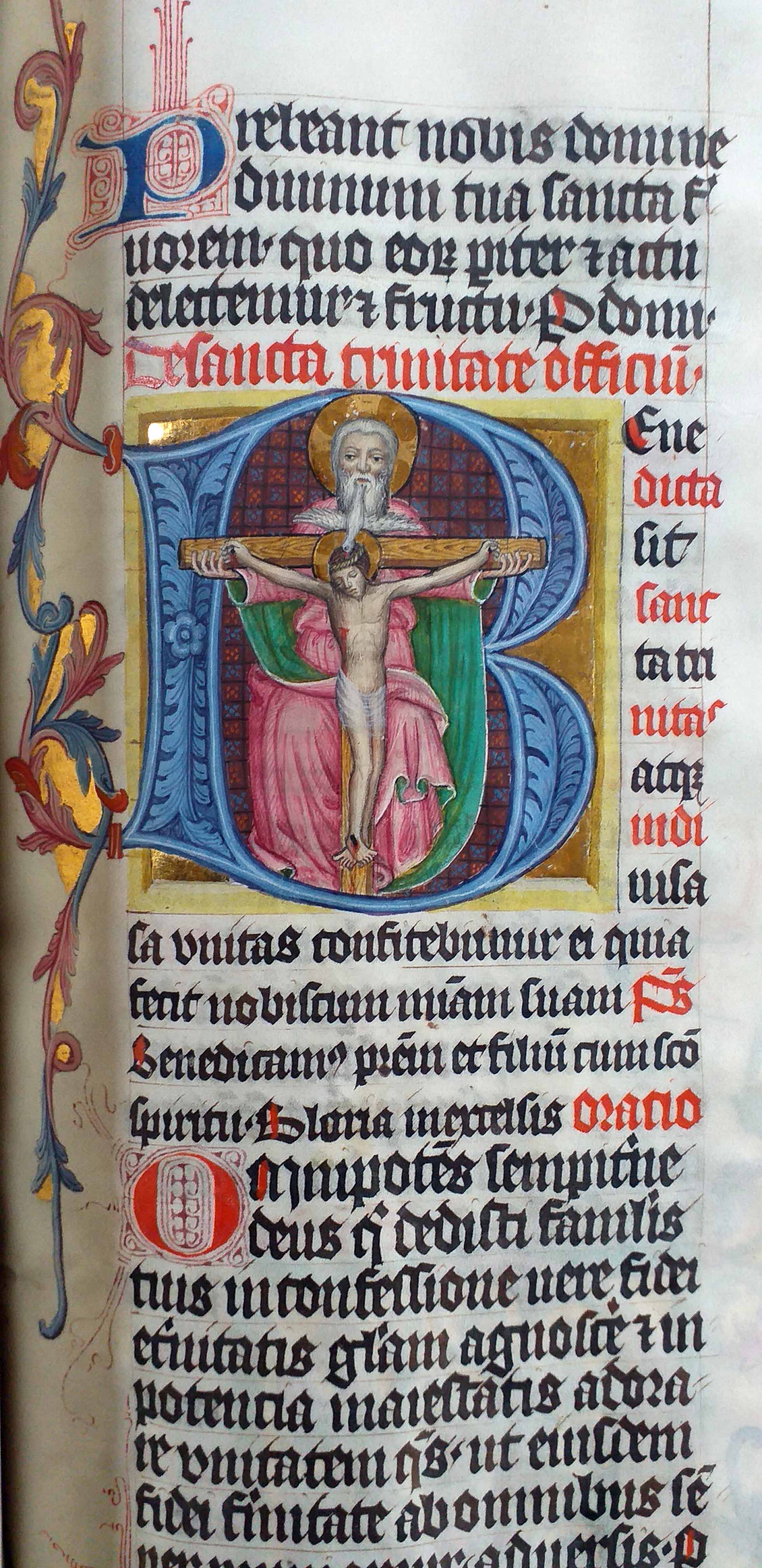 Missale Cisterciense - Gnadenstuhl - Initiale "B" (Stift Heiligenkreuz CC BY-NC-SA)