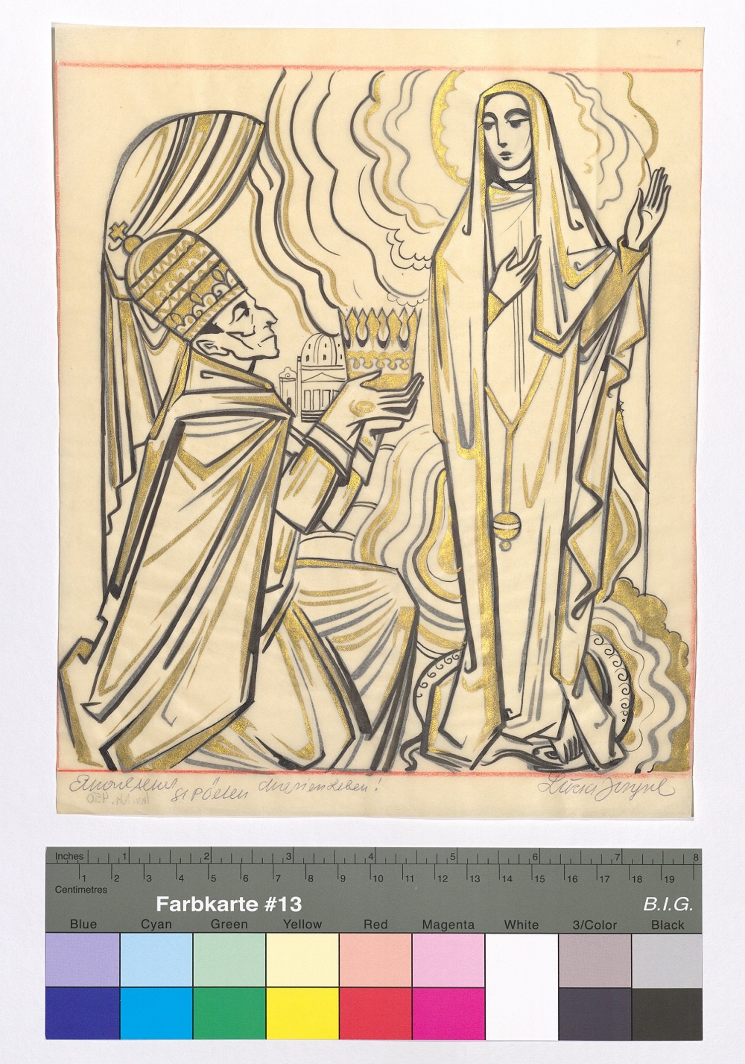 Entwurf für ein Marienretabel, Krönung Mariens (Stift Heiligenkreuz CC BY-NC-ND)
