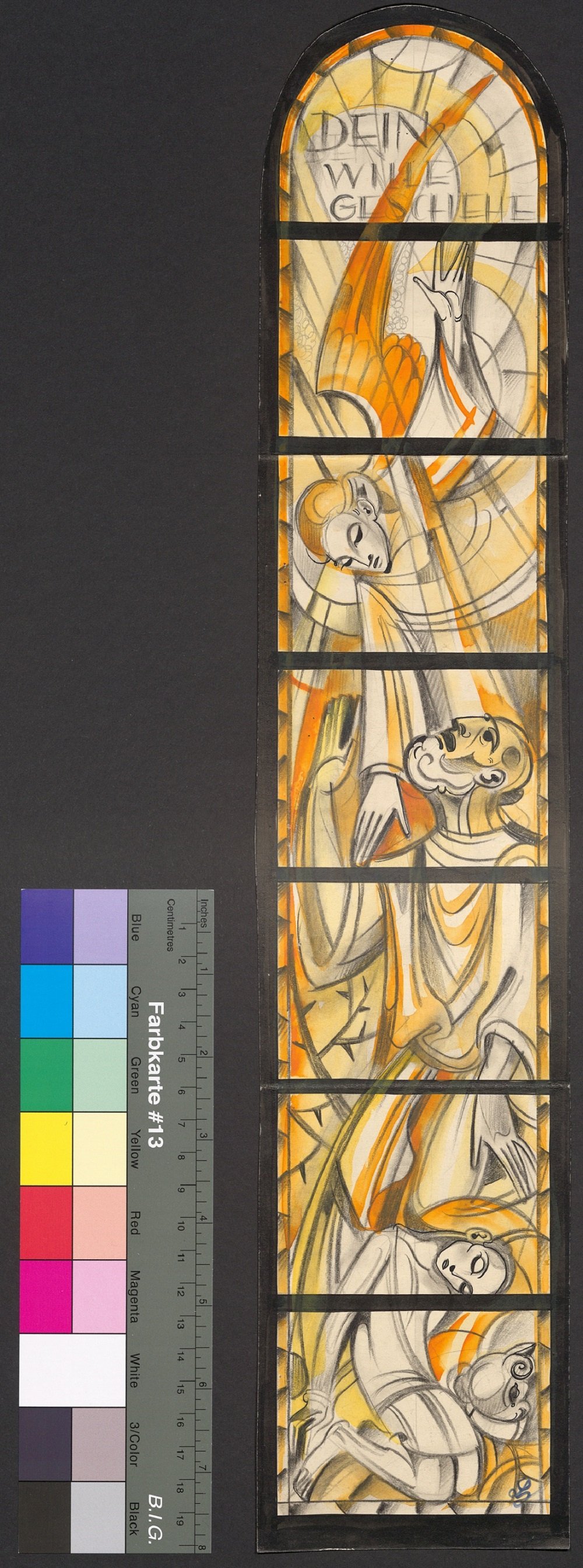 Entwurf eines Kirchenfensters, Abraham und Isaak (I) (Stift Heiligenkreuz CC BY-NC-ND)