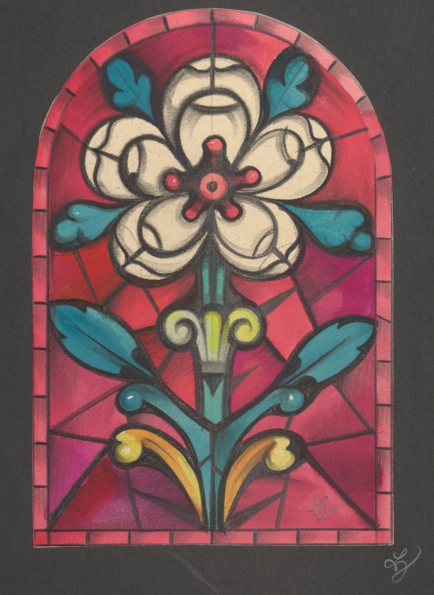 Entwurf eines Kirchenfensters, Weiße Rose (II) (Stift Heiligenkreuz CC BY-NC-ND)