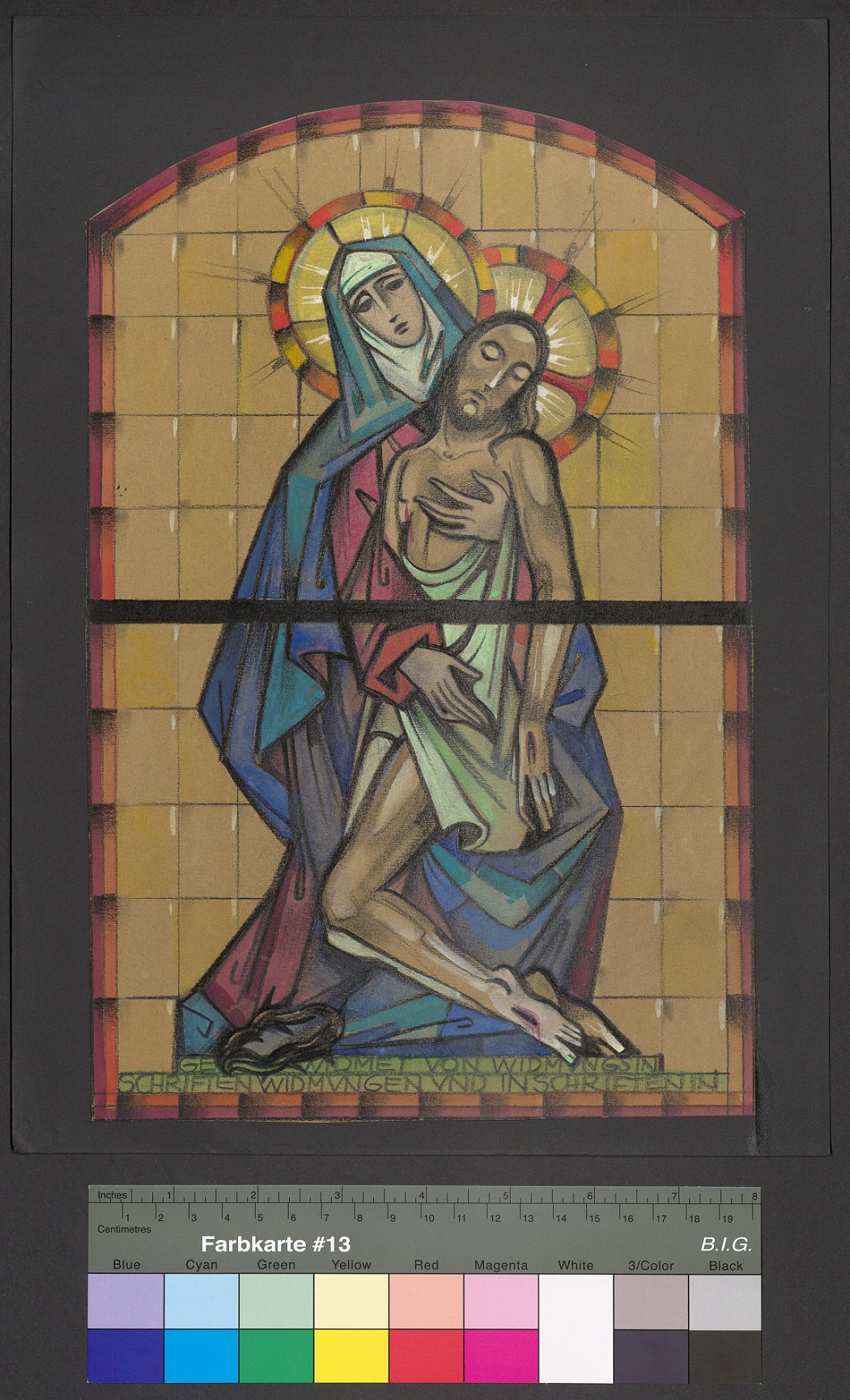 Entwurf eines Kirchenfensters, Pietà (II) (Stift Heiligenkreuz CC BY-NC-ND)