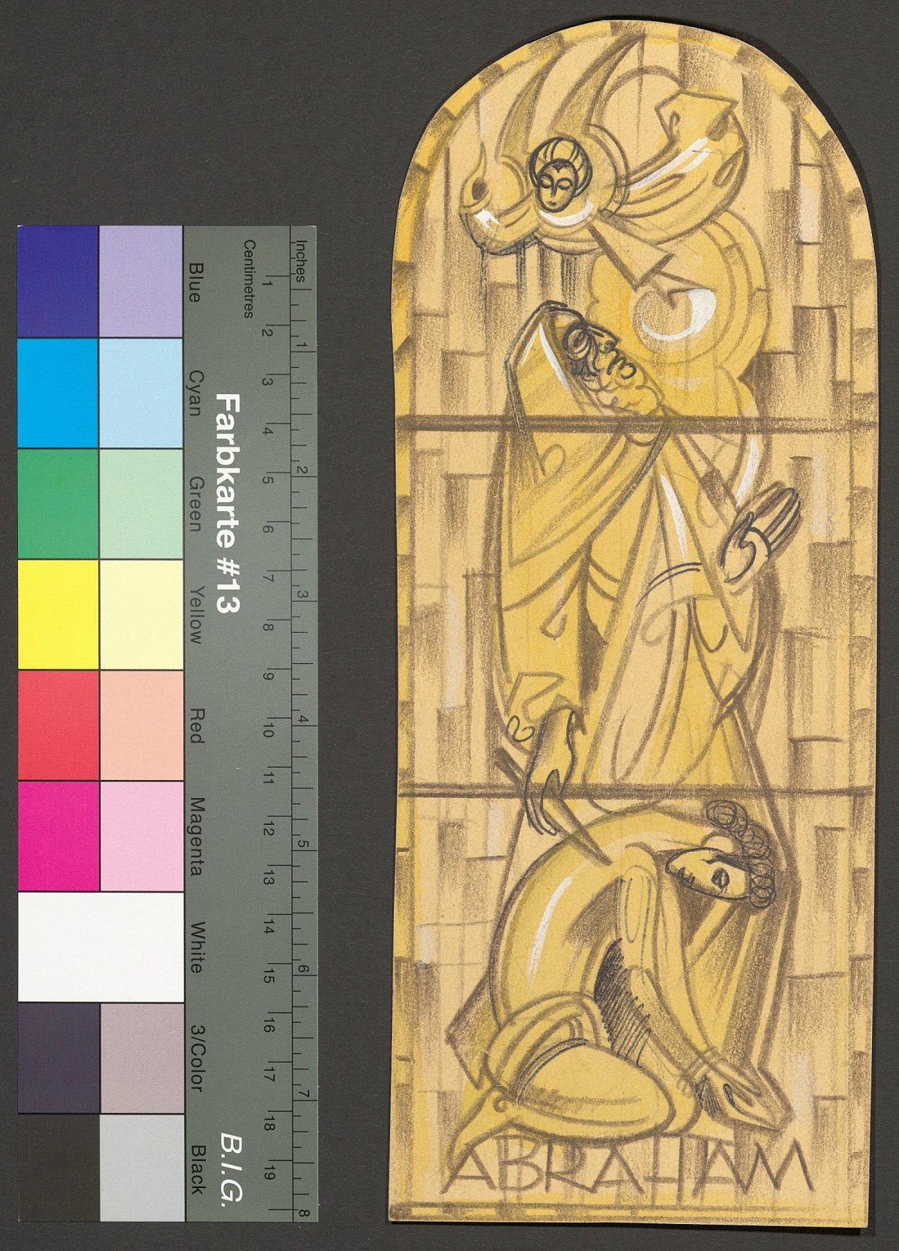 Entwurf eines Kirchenfensters, Abraham und Isaak (II) (Stift Heiligenkreuz CC BY-NC-ND)