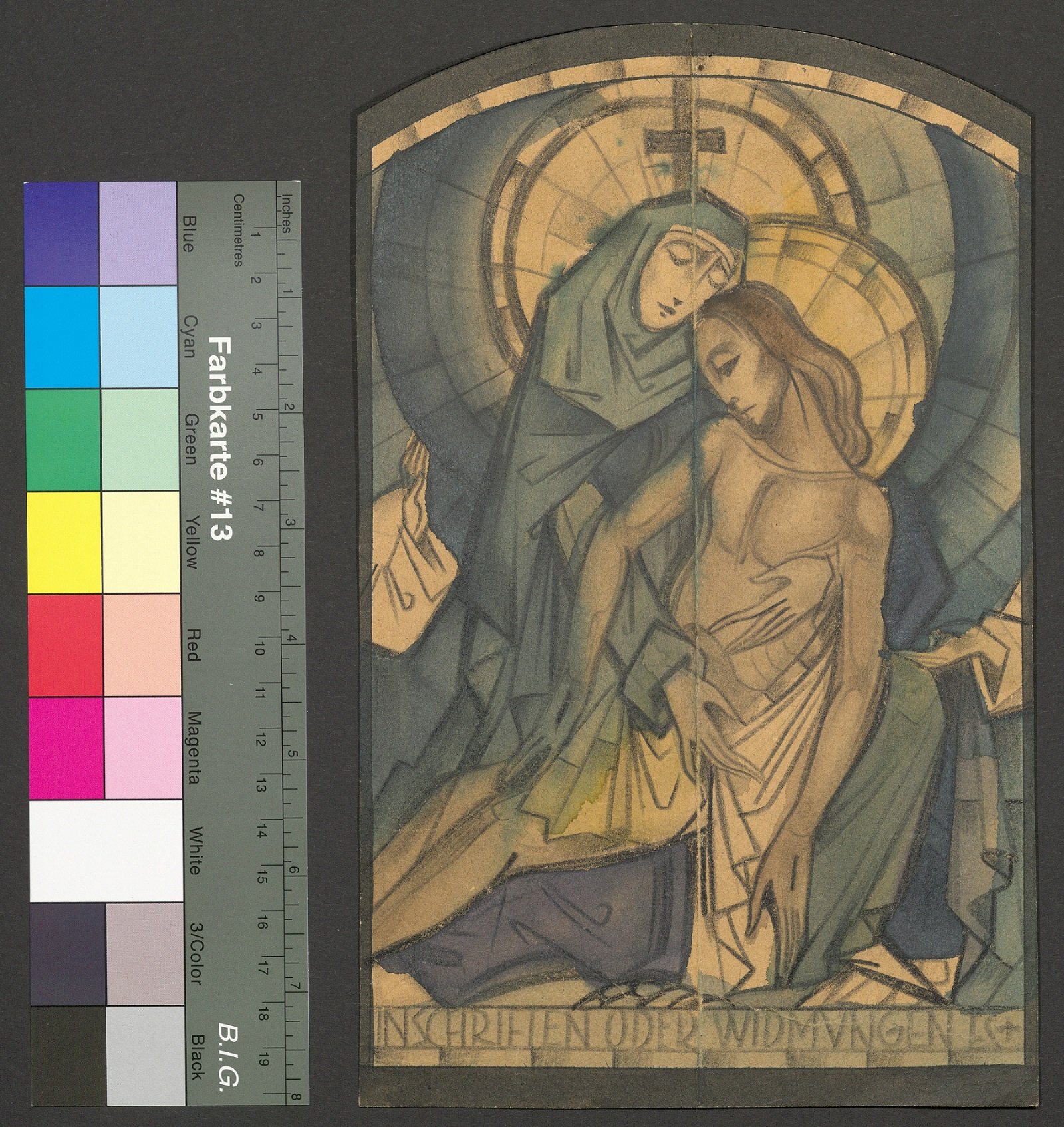 Entwurf eines Kirchenfensters, Pietà (III) (Stift Heiligenkreuz CC BY-NC-ND)