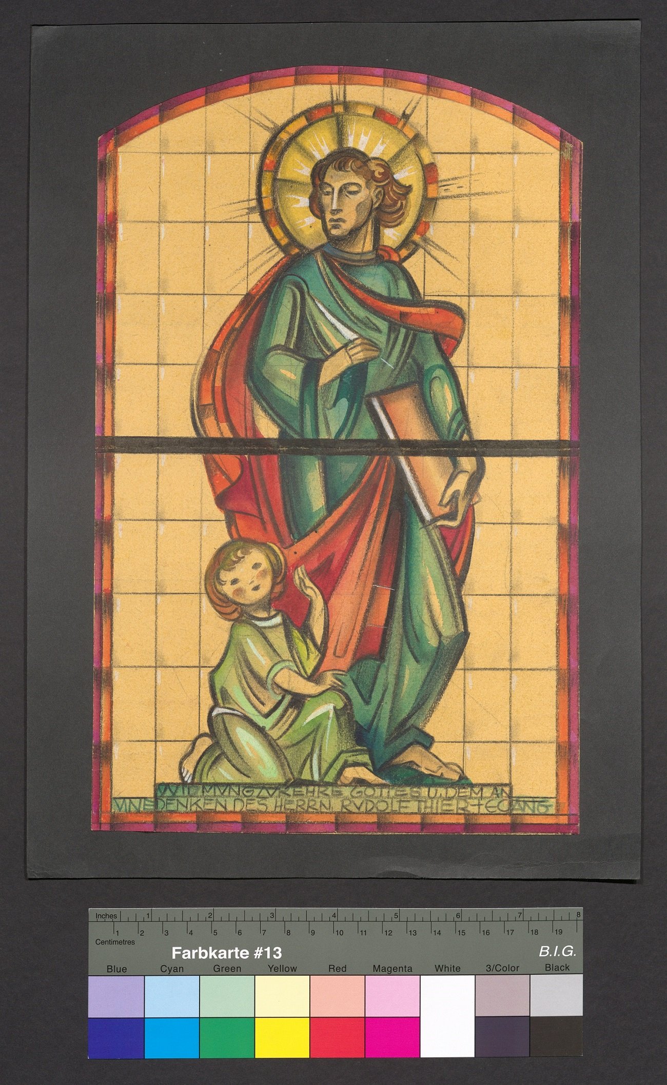 Entwurf eines Kirchenfensters, Evangelist Johannes (?) (Stift Heiligenkreuz CC BY-NC-ND)