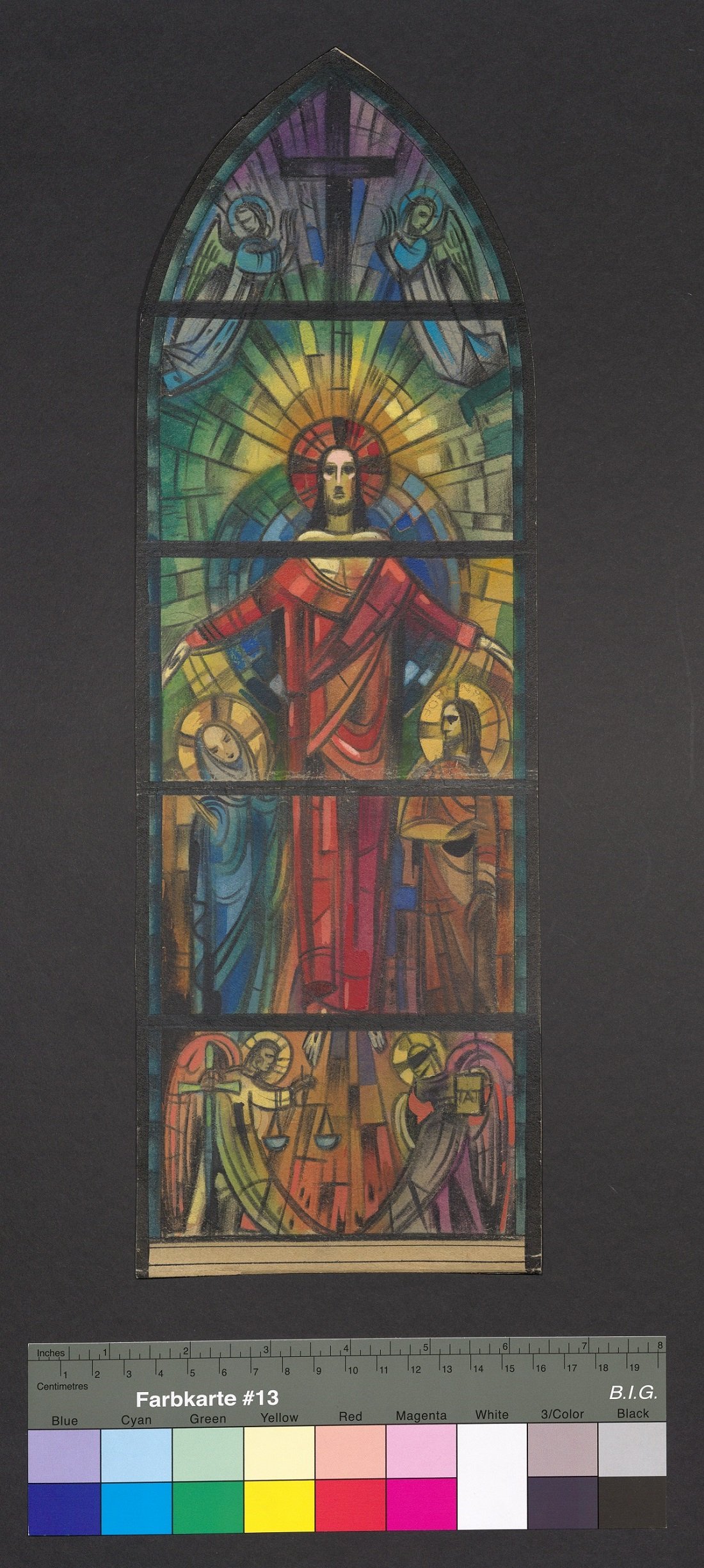 Entwurf eines Kirchenfensters, Wiederkunft Christi (Stift Heiligenkreuz CC BY-NC-ND)