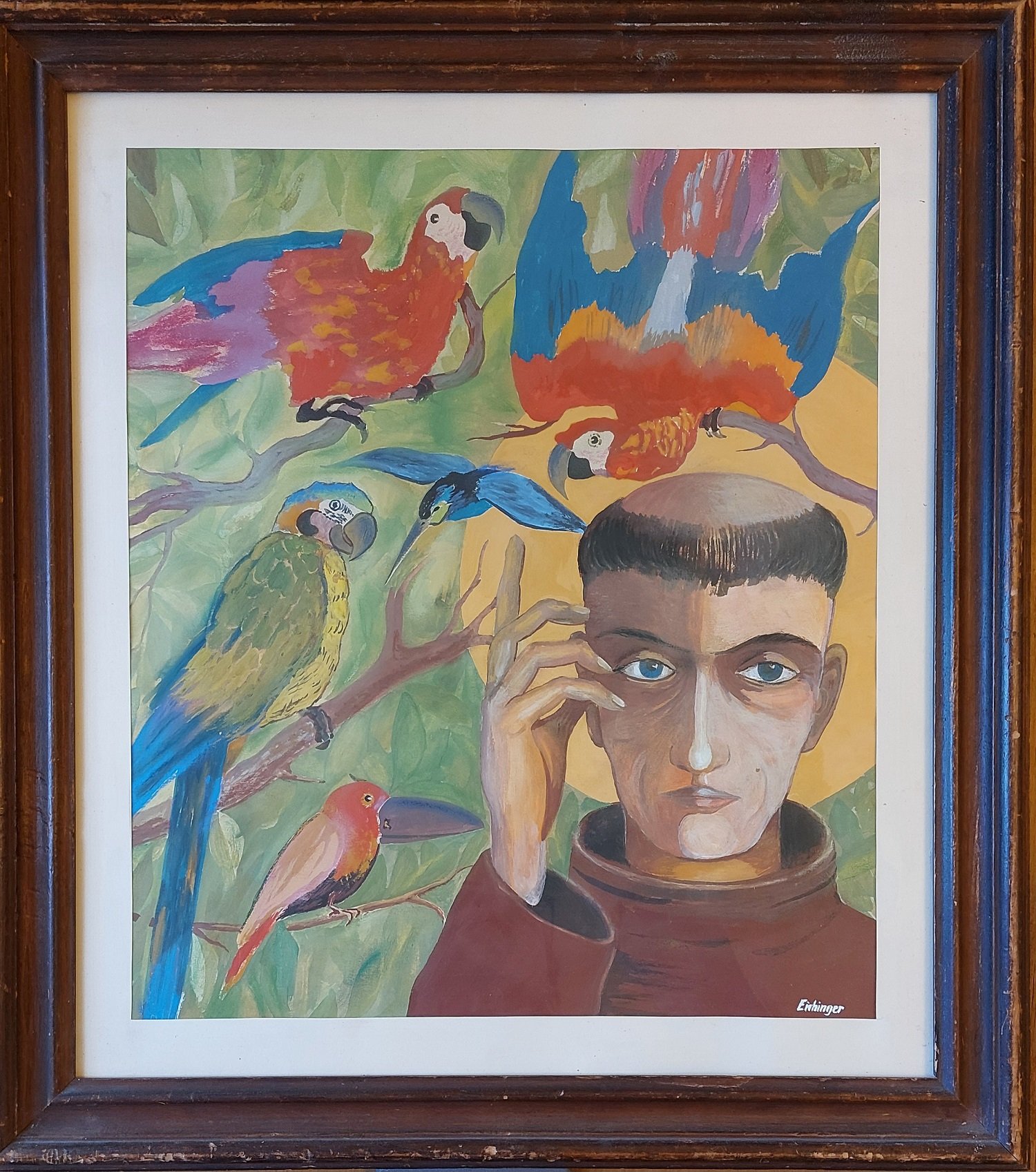 Hl. Franziskus mit Papageien (Stift Heiligenkreuz CC BY-NC-ND)