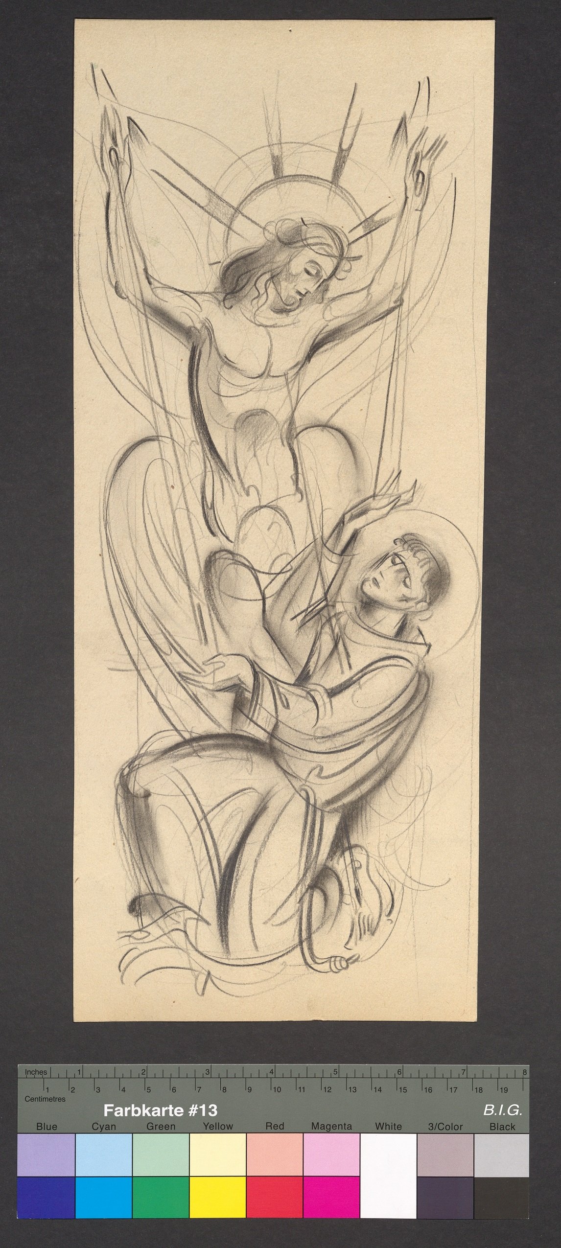 Skizze, Stigmatisation des Hl. Franz von Assisi (I) (Stift Heiligenkreuz CC BY-NC-ND)