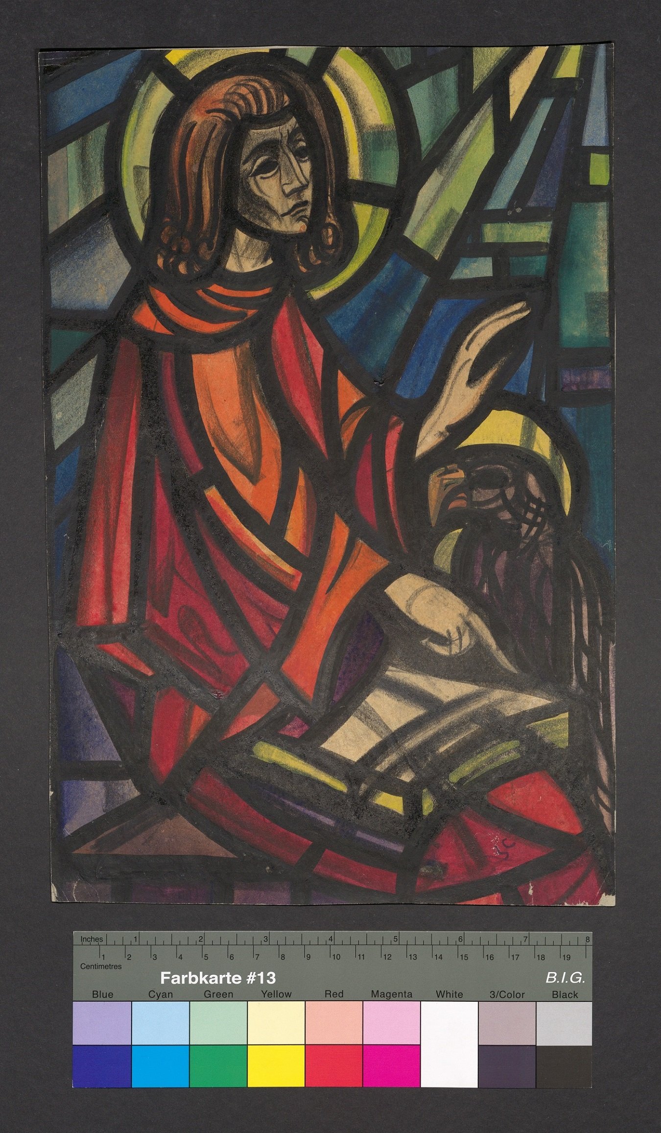 Entwurf eines Kirchenfensters, Evangelist Johannes ("Jugendentwurf") (Stift Heiligenkreuz CC BY-NC-ND)