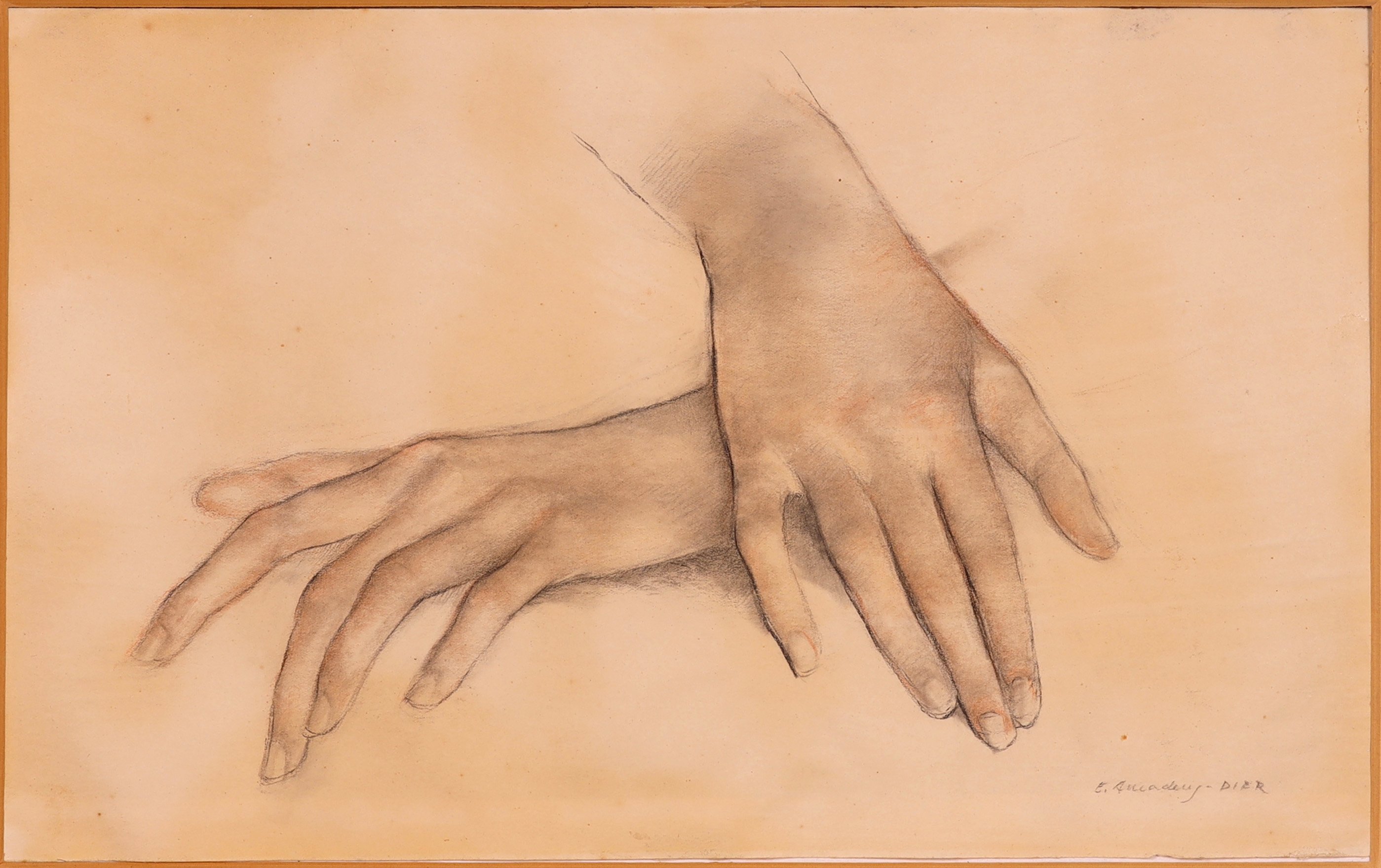 Studie zweier sich kreuzender Hände (Stift Heiligenkreuz CC BY-NC-SA)