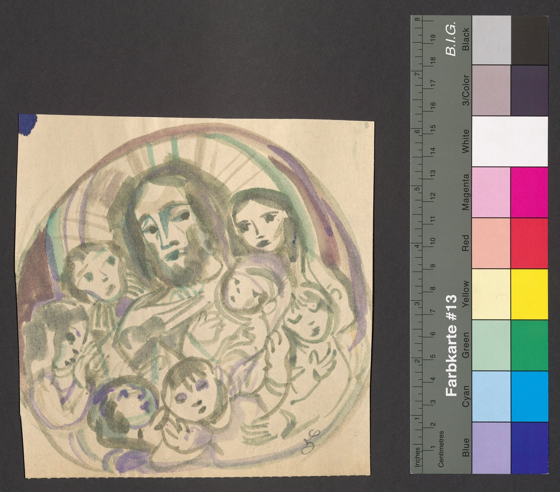 Zeichnung, Jesus der Kinderfreund (Stift Heiligenkreuz CC BY-NC-ND)