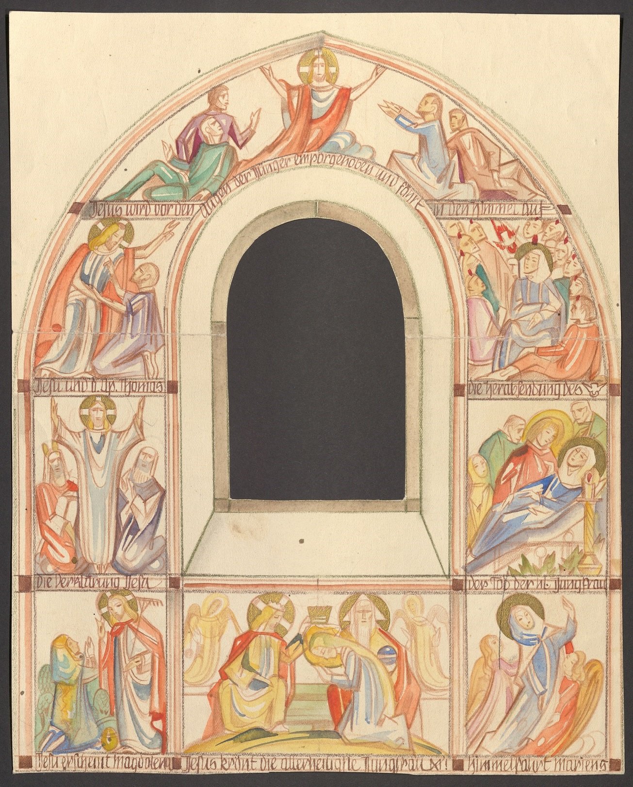 Entwurf für eine Freskengestaltung, Szenen aus den Leben Jesu und Mariens (II) (Stift Heiligenkreuz CC BY-NC-ND)