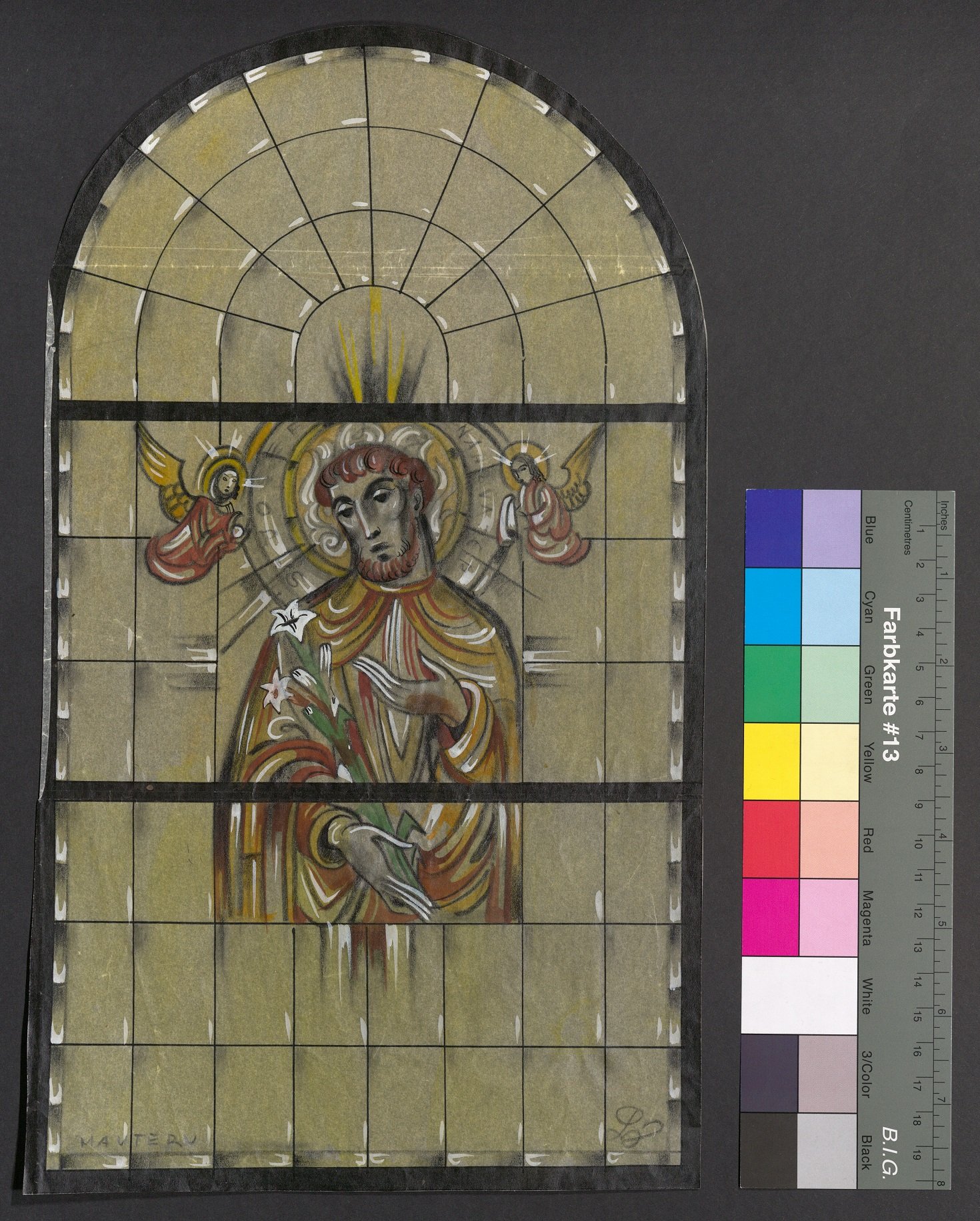 Entwurf eines Kirchenfensters, Hl. Josef (Stift Heiligenkreuz CC BY-NC-ND)