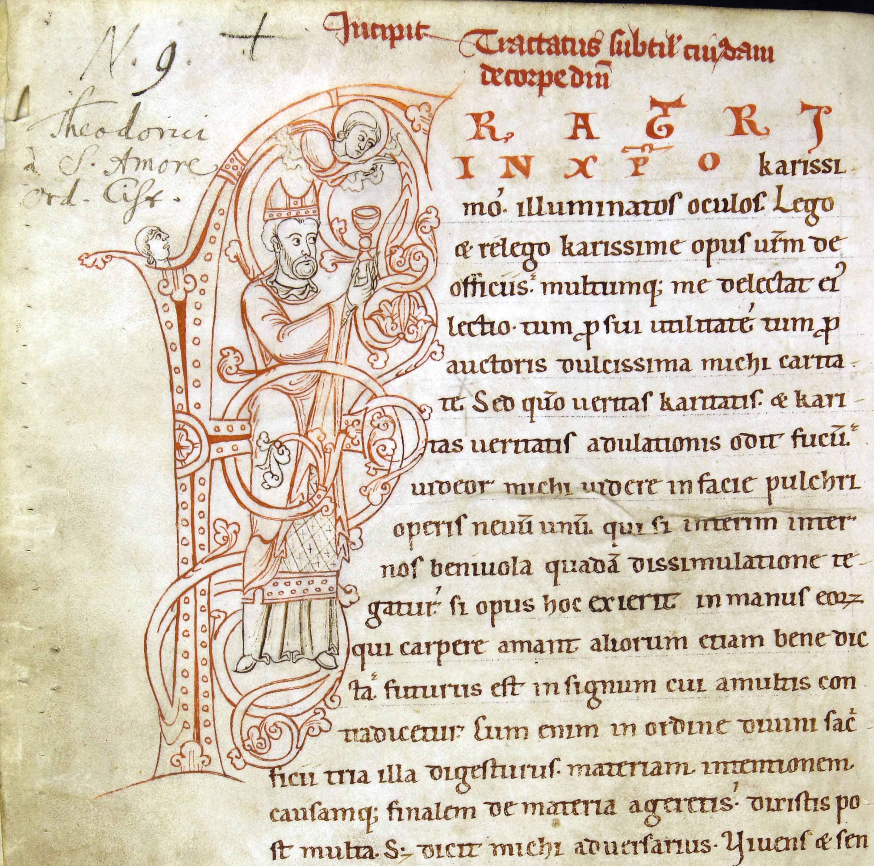 Handschrift Abt Rupert von Deutz mit Kelch (Stift Heiligenkreuz CC BY-NC-SA)