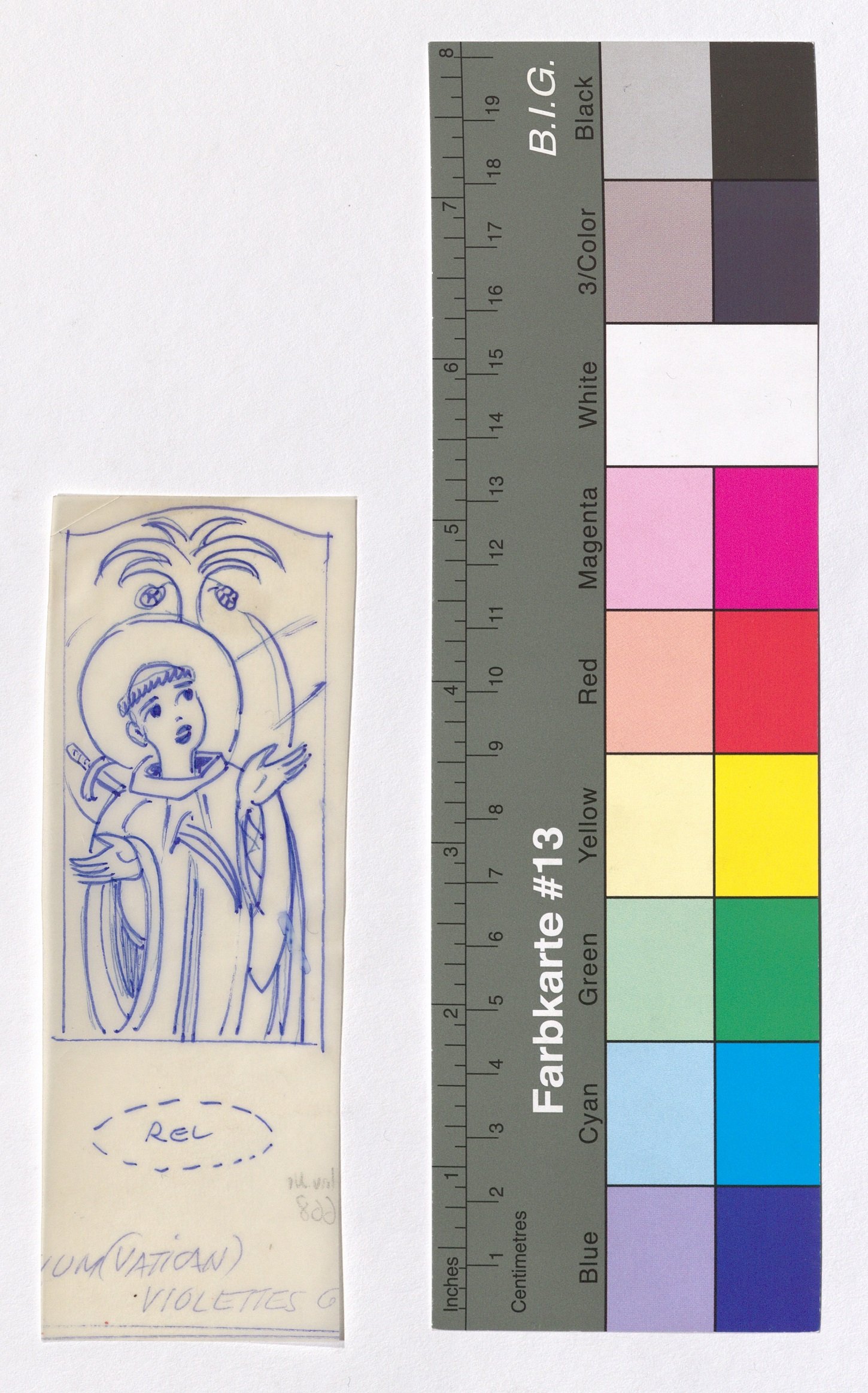 Skizze, Mönch durchbohrt von einem Säbel (Stift Heiligenkreuz CC BY-NC-ND)