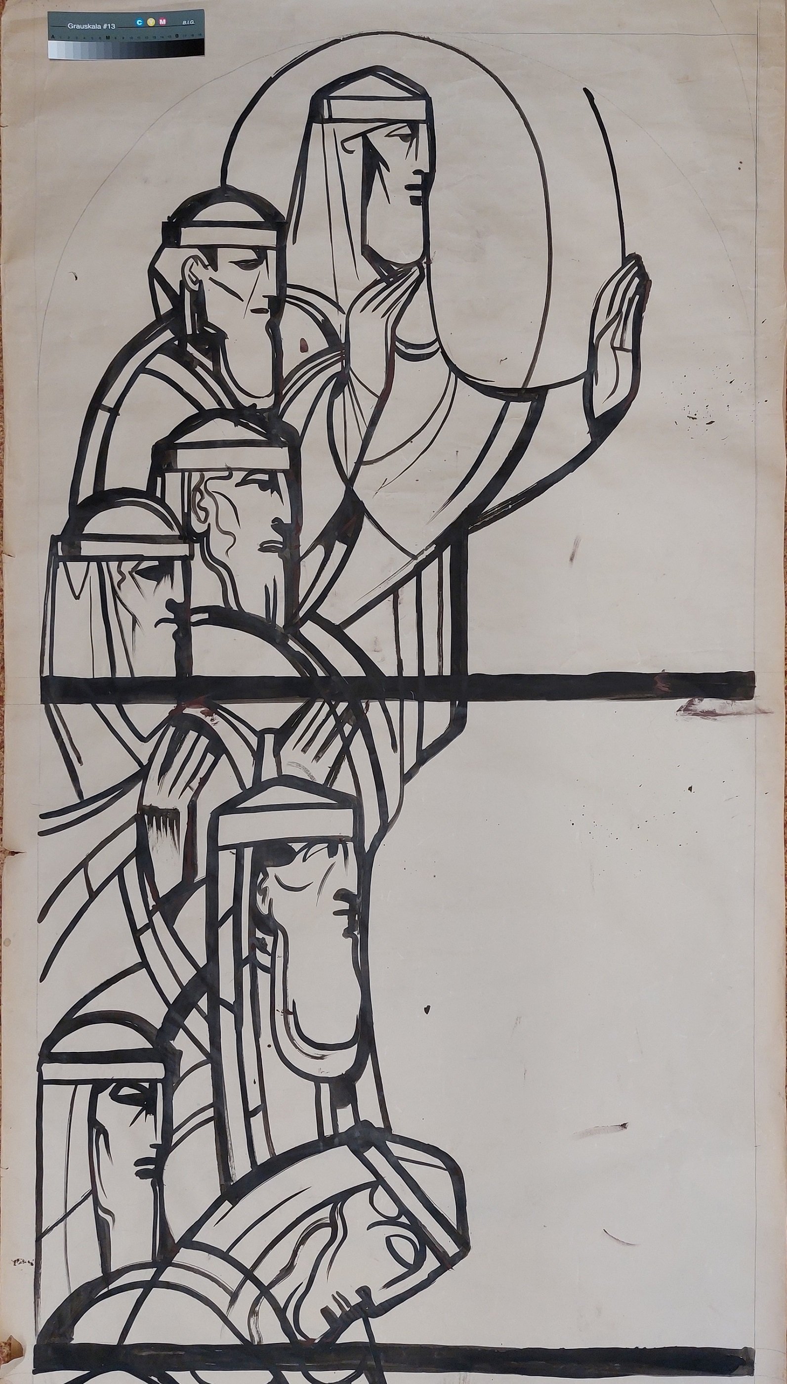 Entwurf eines Kirchenfensters, Anbetung des Lammes (II) (Stift Heiligenkreuz CC BY-NC-ND)