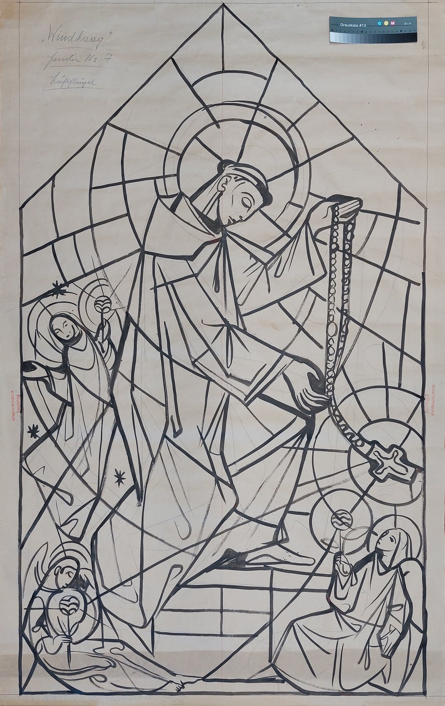 Entwurf eines Kirchenfensters, Hl. Dominikus (Stift Heiligenkreuz CC BY-NC-ND)
