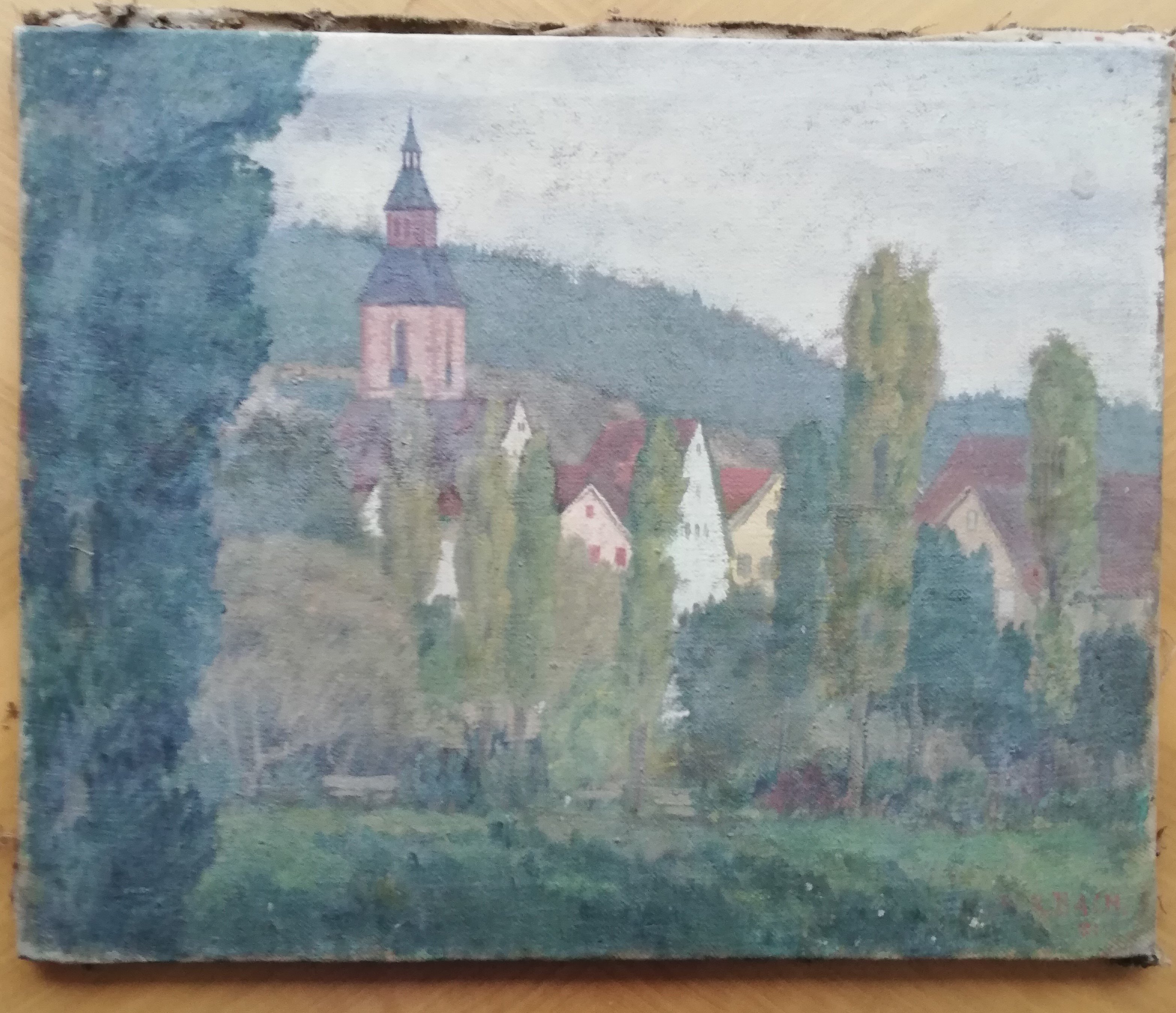 Nagold Ansicht mit Kirchturm 1921 (Museum im Steinhaus Nagold CC BY-NC-SA)