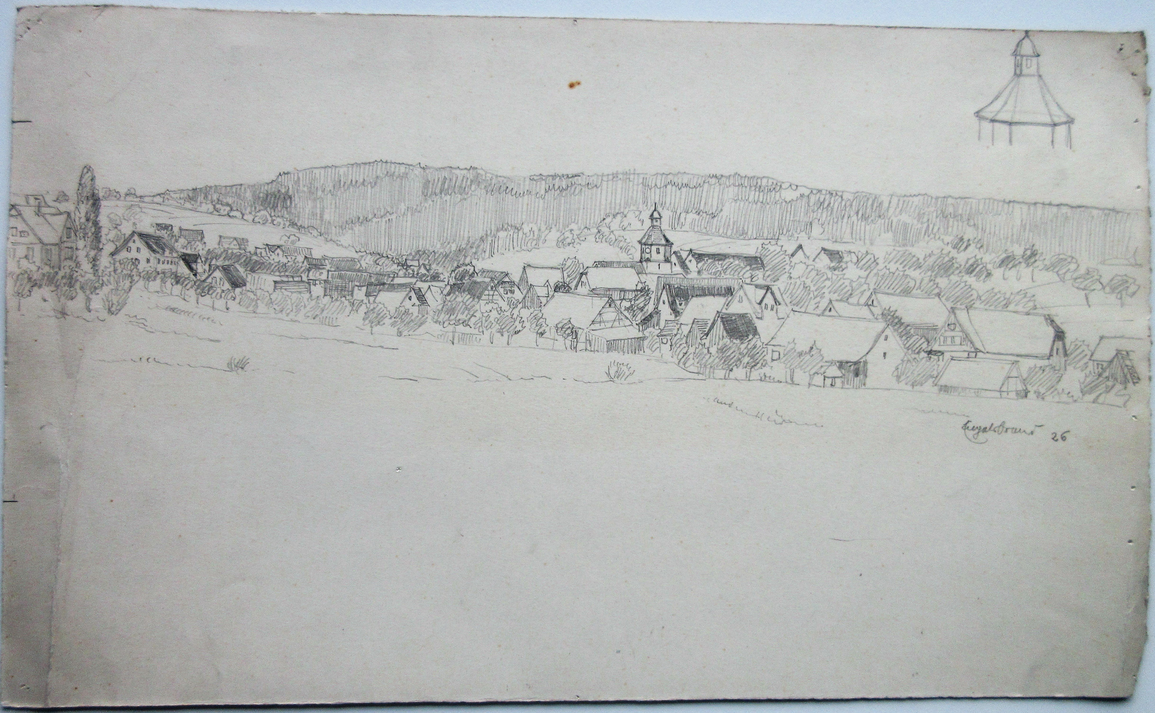 Engelsbrand Ansicht 1926 Skizze (Museum im Steinhaus Nagold CC BY-NC-SA)