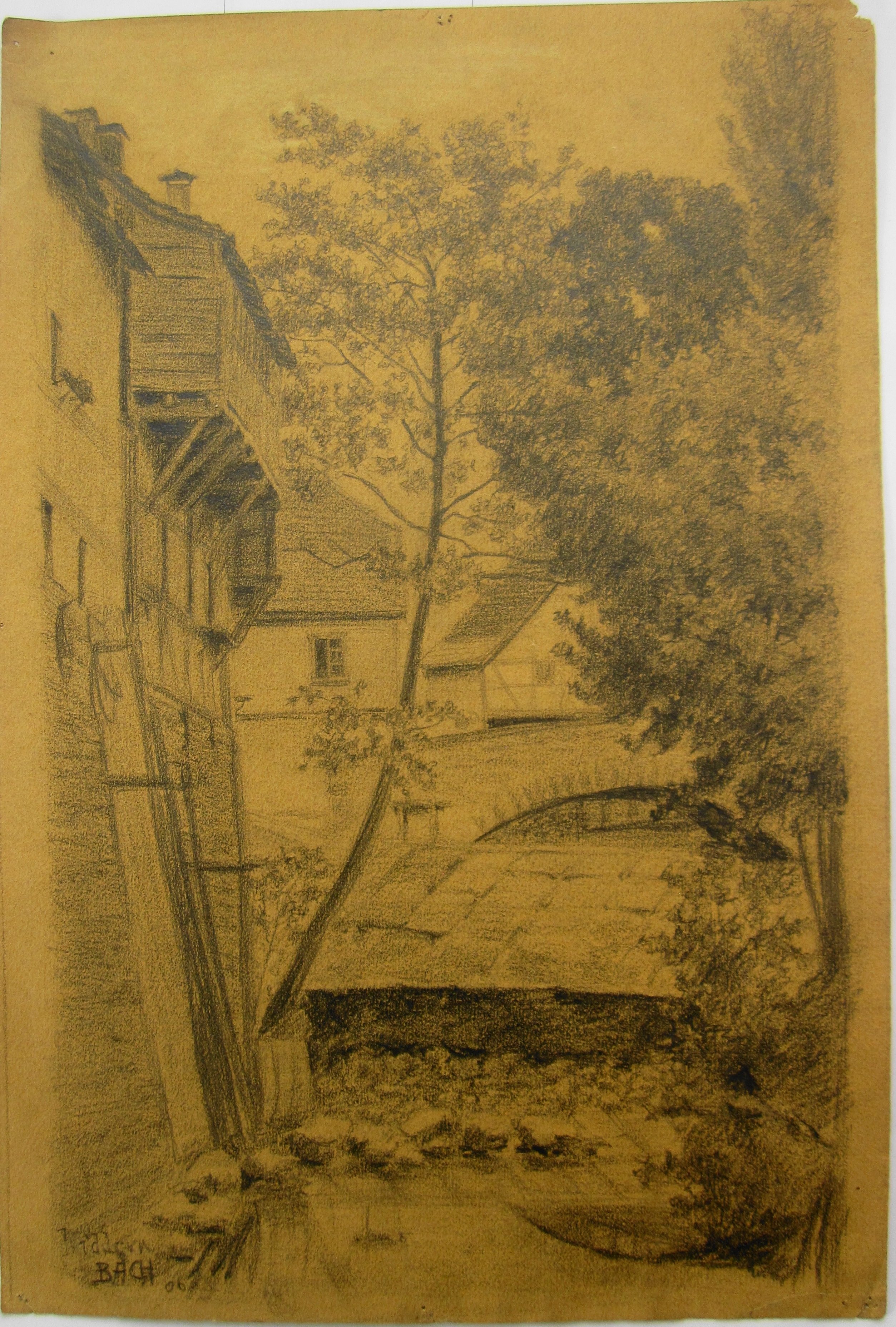 Widdern - Brücke mit Fluß (1906) (Museum im Steinhaus Nagold CC BY-NC-SA)
