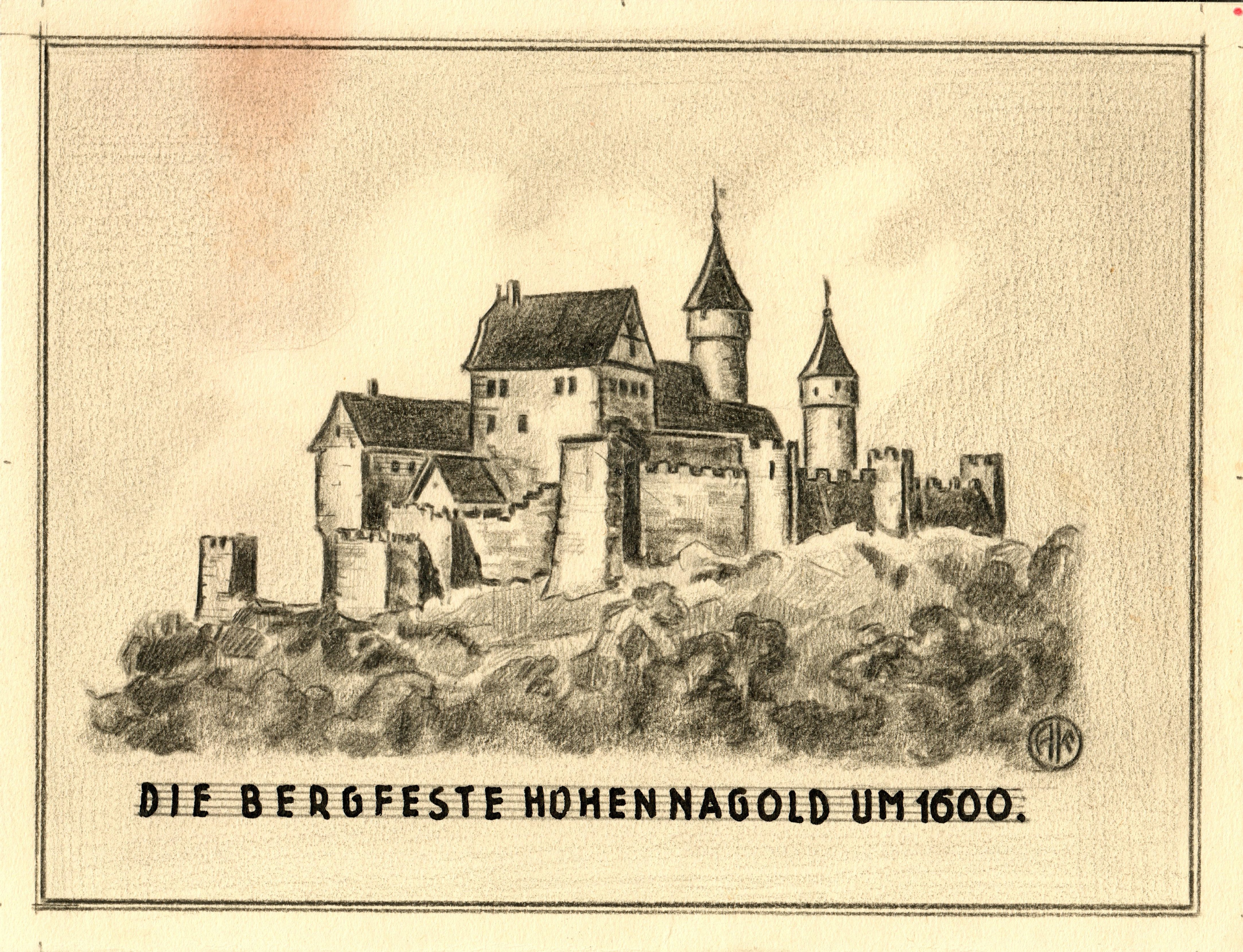 Die Bergfeste Hohennagold um 1600 (Museum im Steinhaus Nagold CC BY-NC-SA)