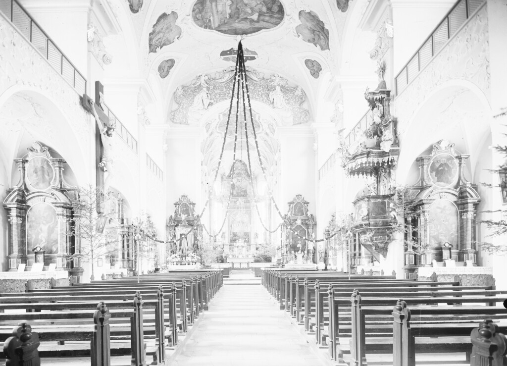 Kloster St. Trudpert - Innenaufnahme der Kirche (Haus der Geschichte Baden-Württemberg / Sammlung Gebrüder Metz CC BY-NC-SA)