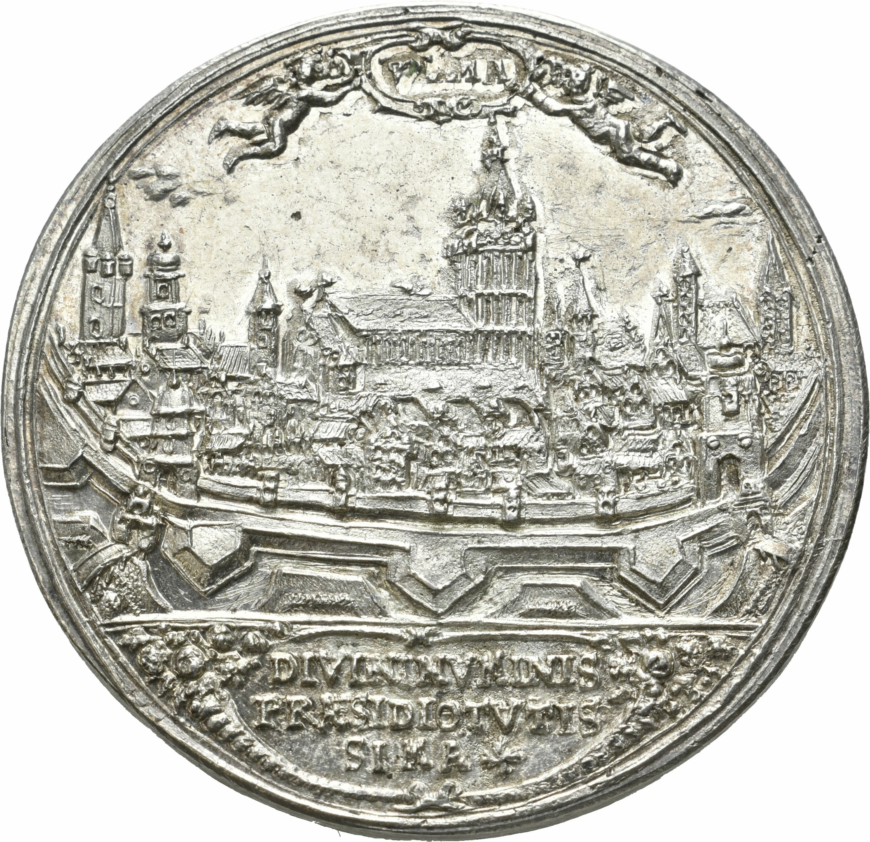 Silbermedaille der Stadt Ulm von 1682 (Sparkassenverband Baden-Württemberg CC BY-NC-SA)