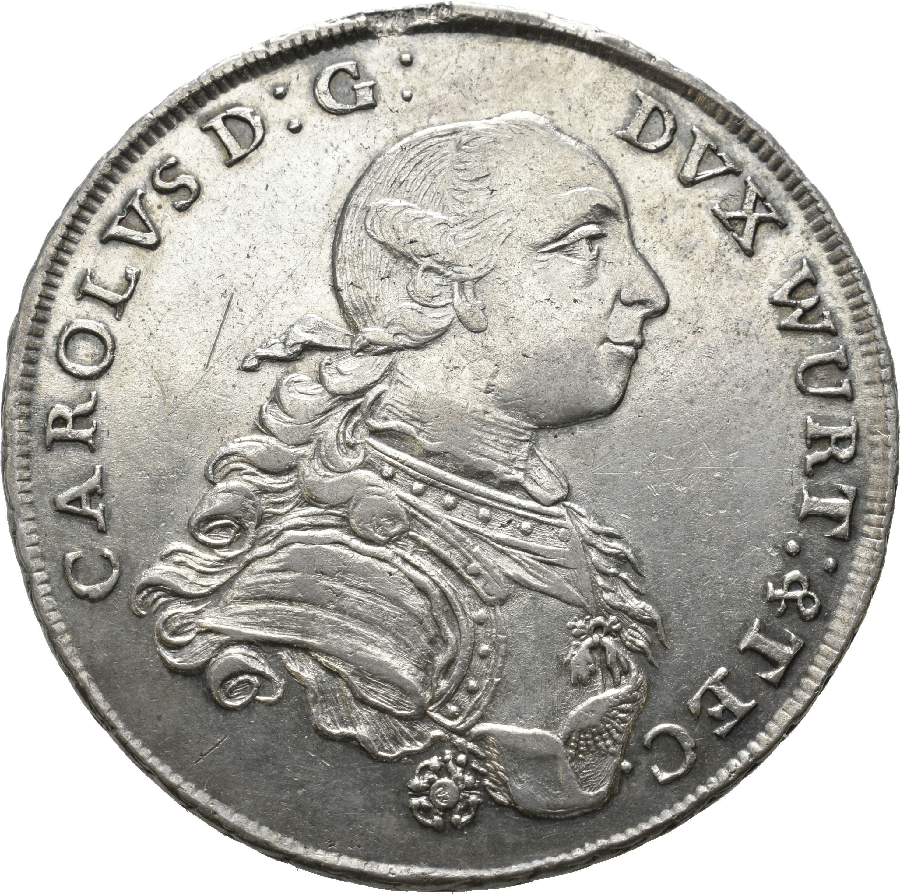 Taler unter Herzog Karl Eugen von Württemberg von 1781 (Sparkassenverband Baden-Württemberg CC BY-NC-SA)