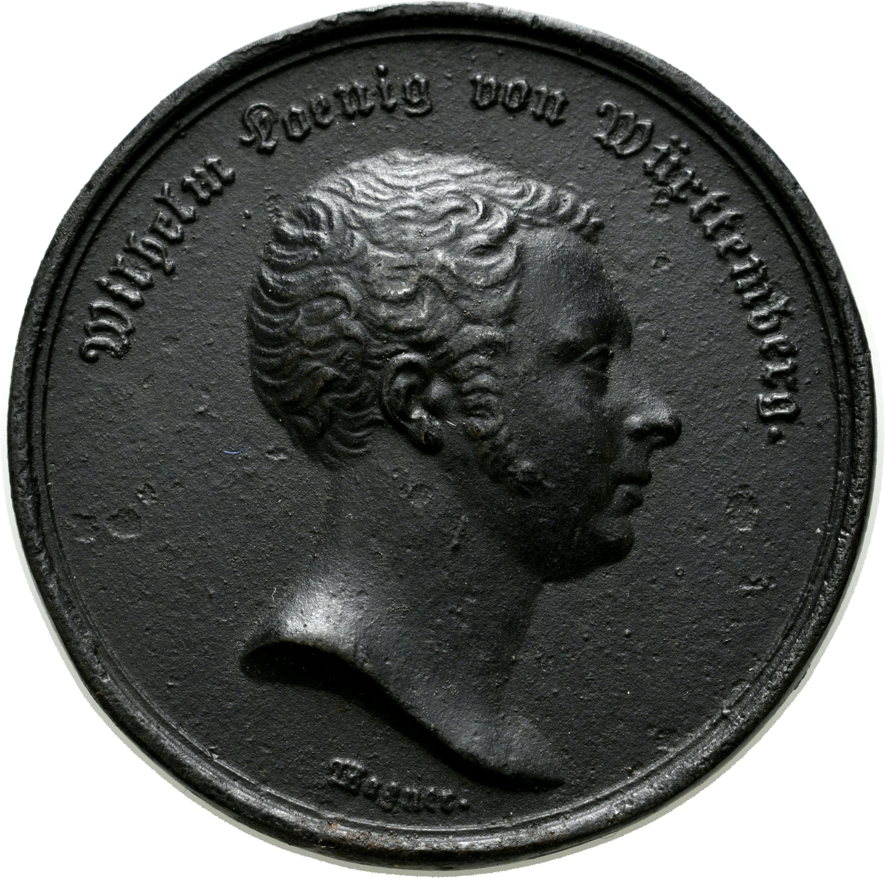 Eisenguss-Medaille auf den württembergischen Verfassungsvertrag von 1819 (Sparkassenverband Baden-Württemberg CC BY-NC-SA)