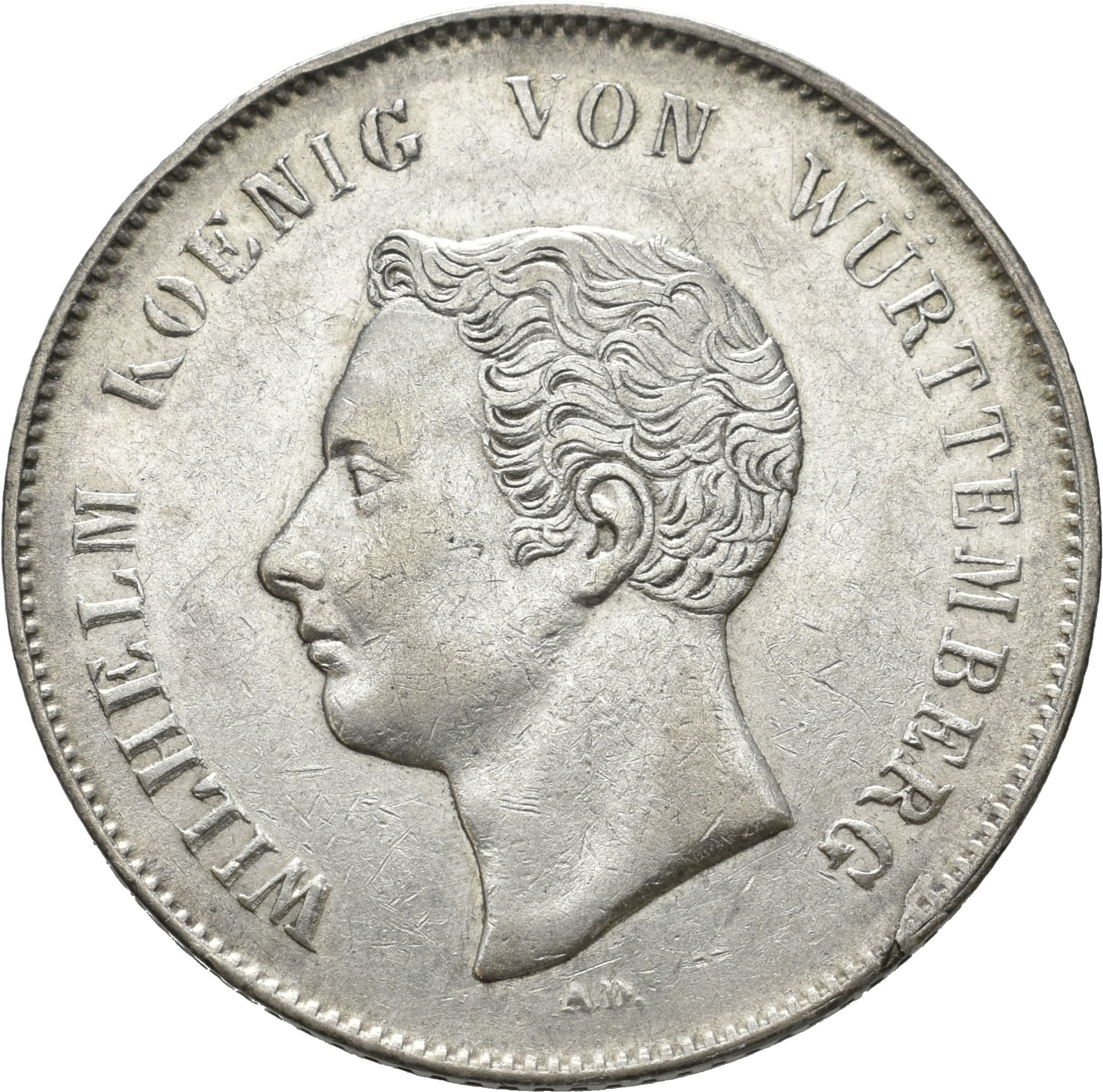 1 Gulden von König Wilhelm I. von Württemberg von 1838 (Münzsammlung des Sparkassenverbands Baden-Württemberg CC BY-NC-SA)