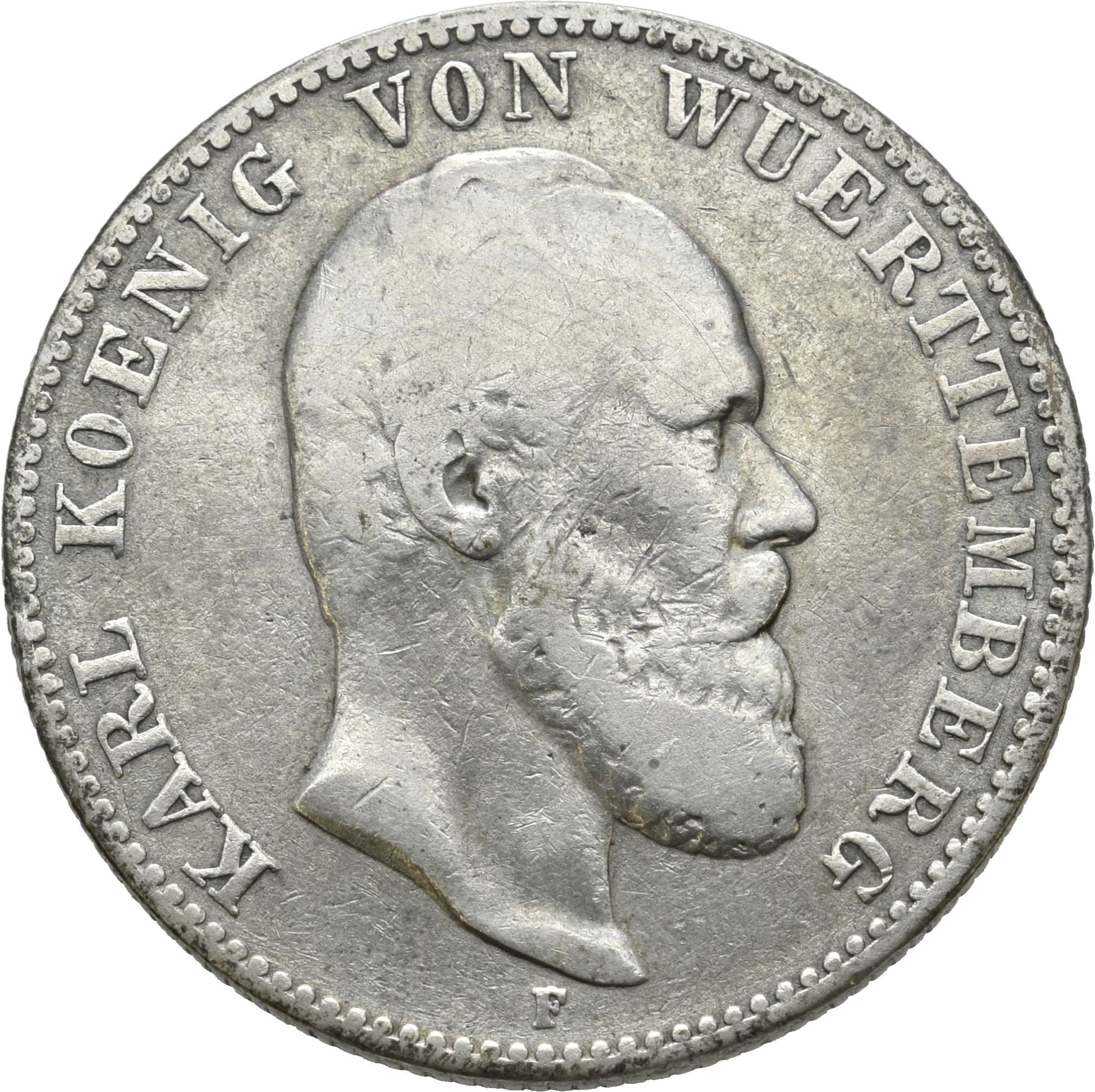 2 Mark des deutschen Kaiserreichs aus dem Königreich Württemberg (Münzsammlung des Sparkassenverbands Baden-Württemberg CC BY-NC-SA)