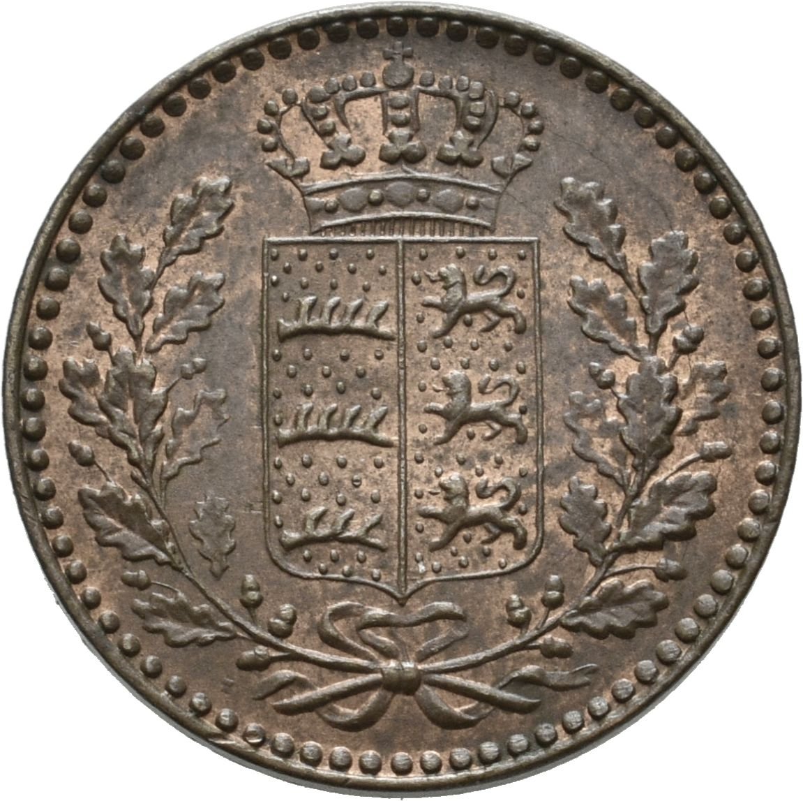¼ Kreuzer württembergische Scheidemünze (Münzsammlung des Sparkassenverbands Baden-Württemberg CC BY-NC-SA)