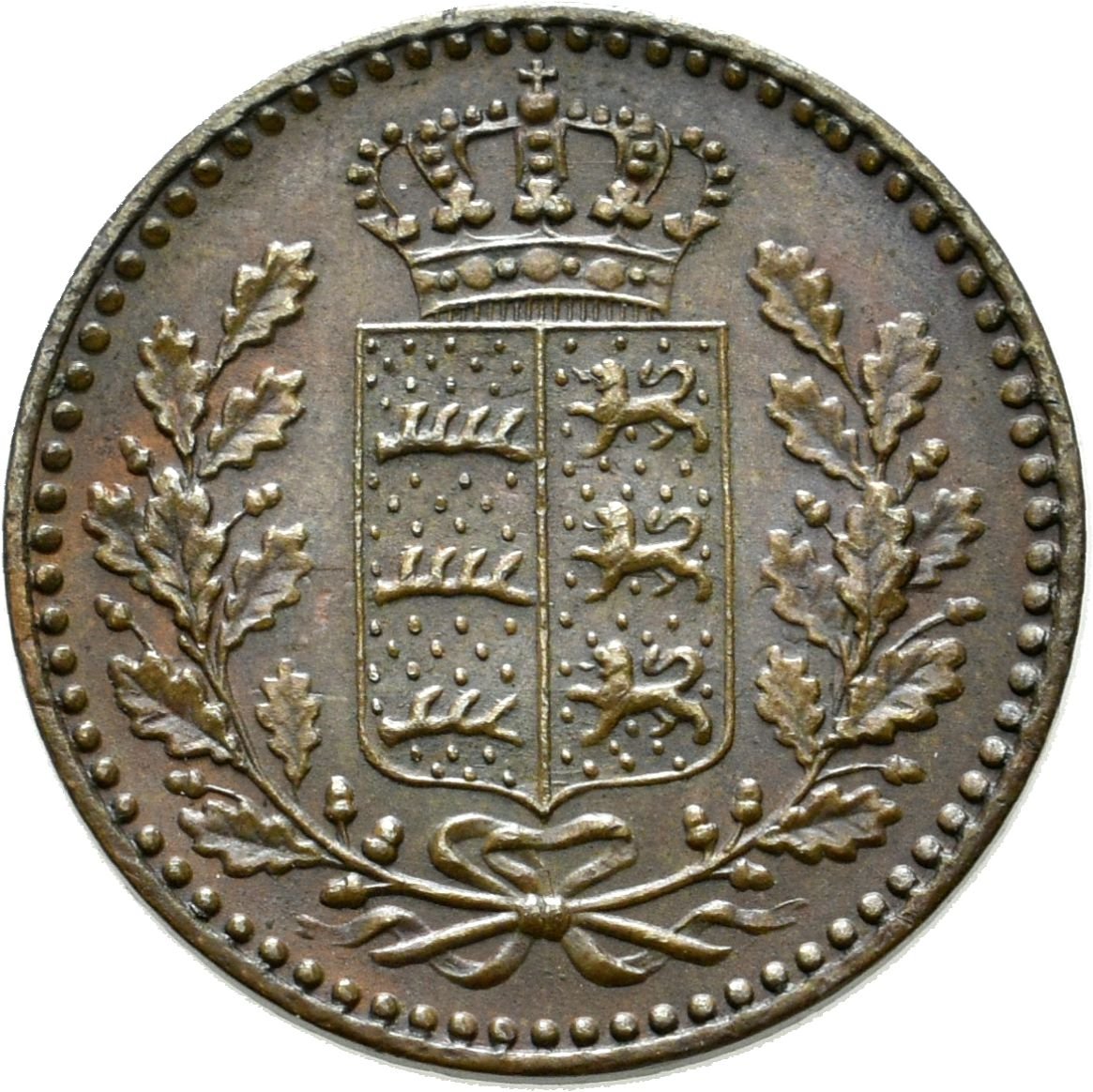 ¼ Kreuzer württembergische Scheidemünze von 1872 (Münzsammlung des Sparkassenverbands Baden-Württemberg CC BY-NC-SA)