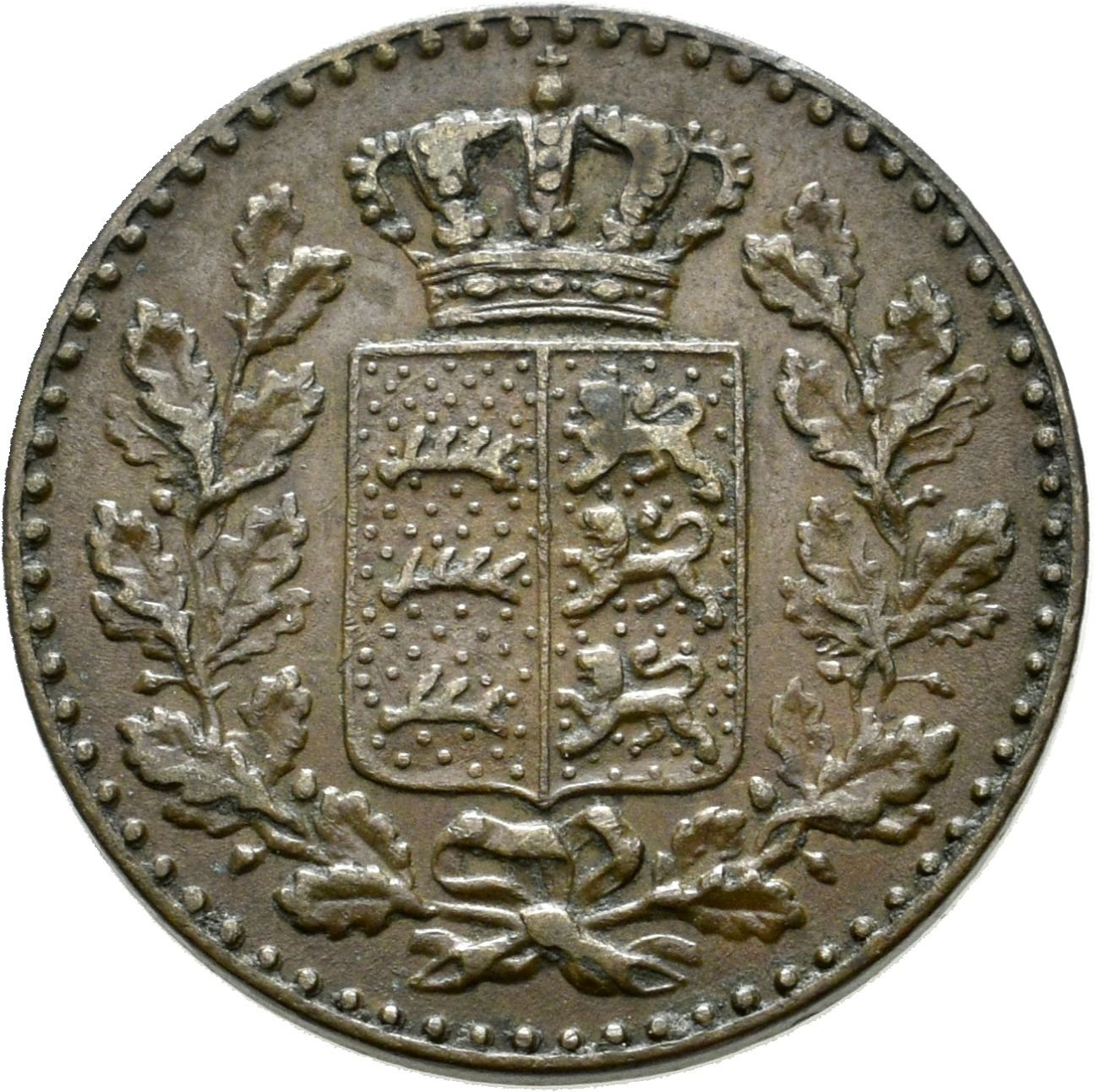 ½ Kreuzer württembergische Scheidemünze von 1871 (Münzsammlung des Sparkassenverbands Baden-Württemberg CC BY-NC-SA)