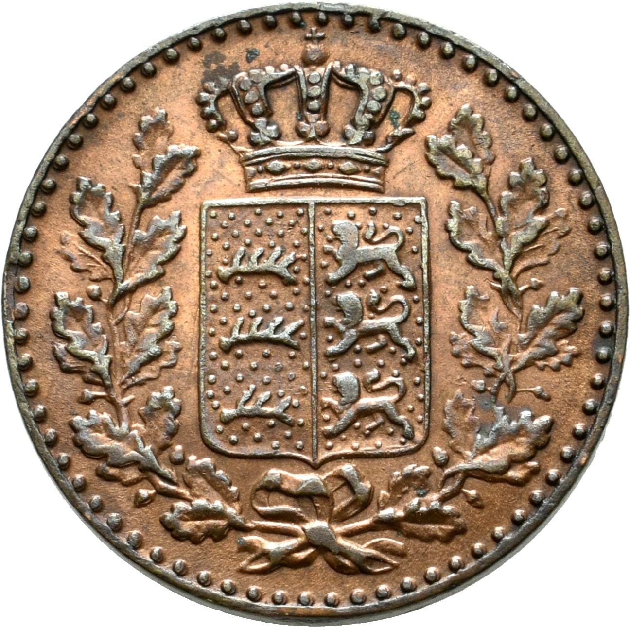 ½ Kreuzer württembergische Scheidemünze von 1872 (Münzsammlung des Sparkassenverbands Baden-Württemberg CC BY-NC-SA)