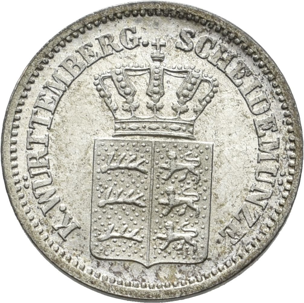 1 Kreuzer aus dem Königreich Württemberg von 1873 (Münzsammlung des Sparkassenverbands Baden-Württemberg CC BY-NC-SA)