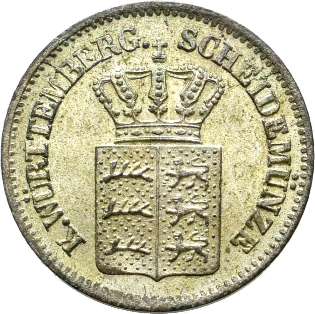 1 Kreuzer aus dem Königreich Württemberg von 1860 (Münzsammlung des Sparkassenverbands Baden-Württemberg CC BY-NC-SA)