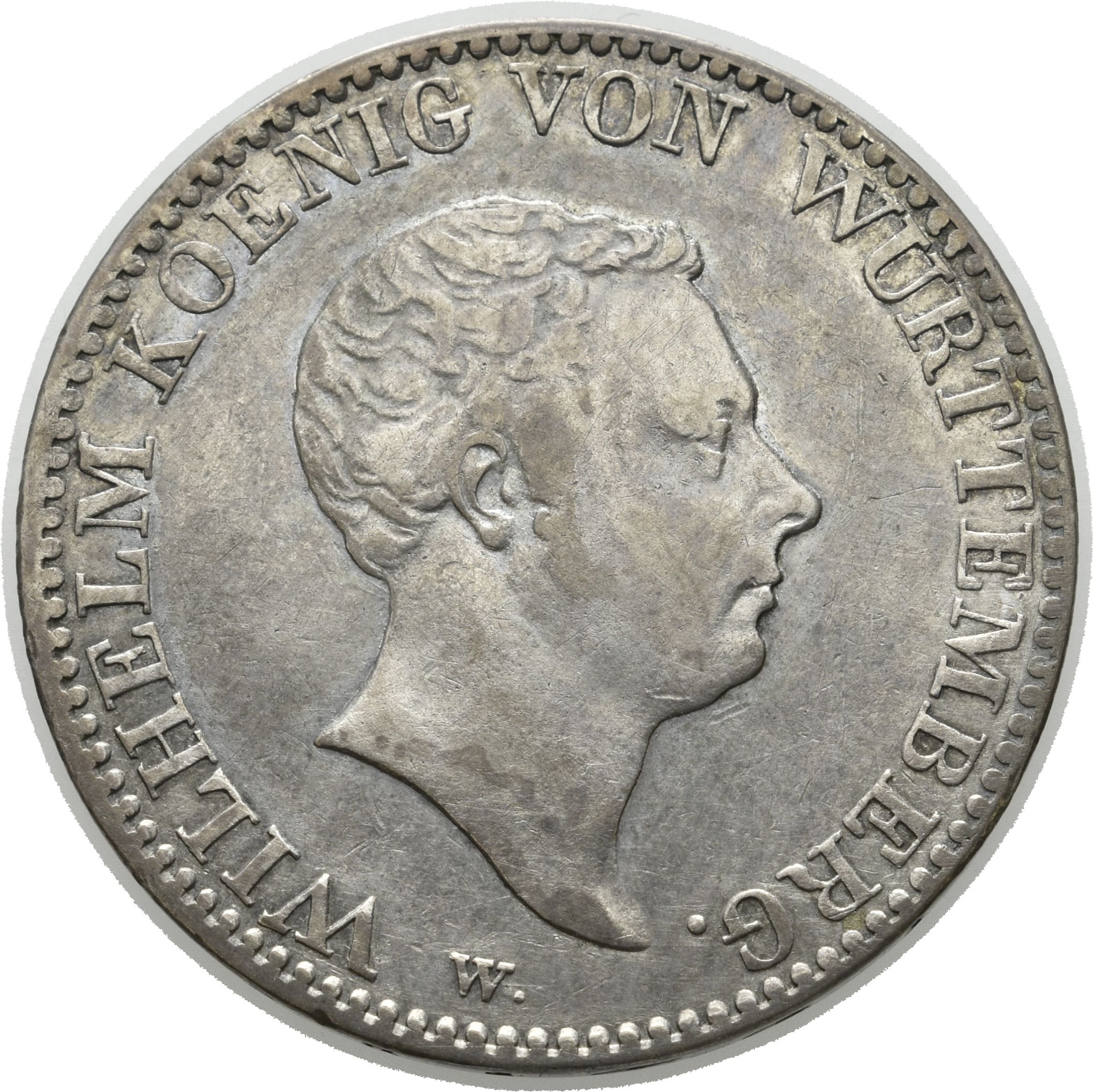 1 Gulden von König Wilhelm I. von Württemberg 1824 (Münzsammlung des Sparkassenverbands Baden-Württemberg CC BY-NC-SA)
