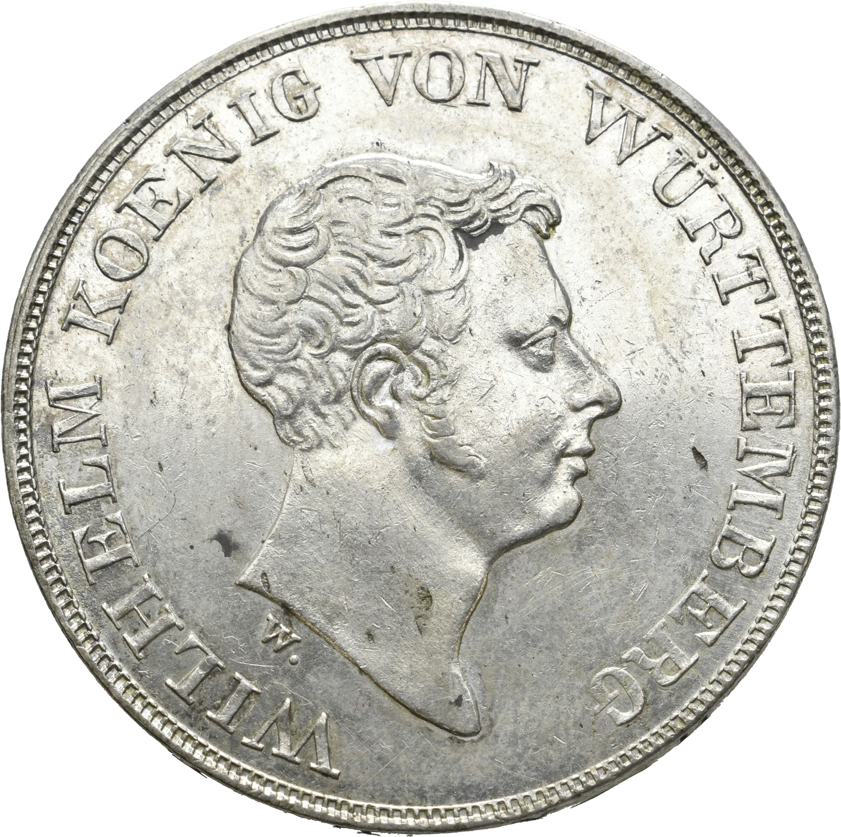 Württembergischer Kronentaler auf die Gründung des Deutschen Zollvereins von 1833 (Münzsammlung des Sparkassenverbands Baden-Württemberg CC BY-NC-SA)