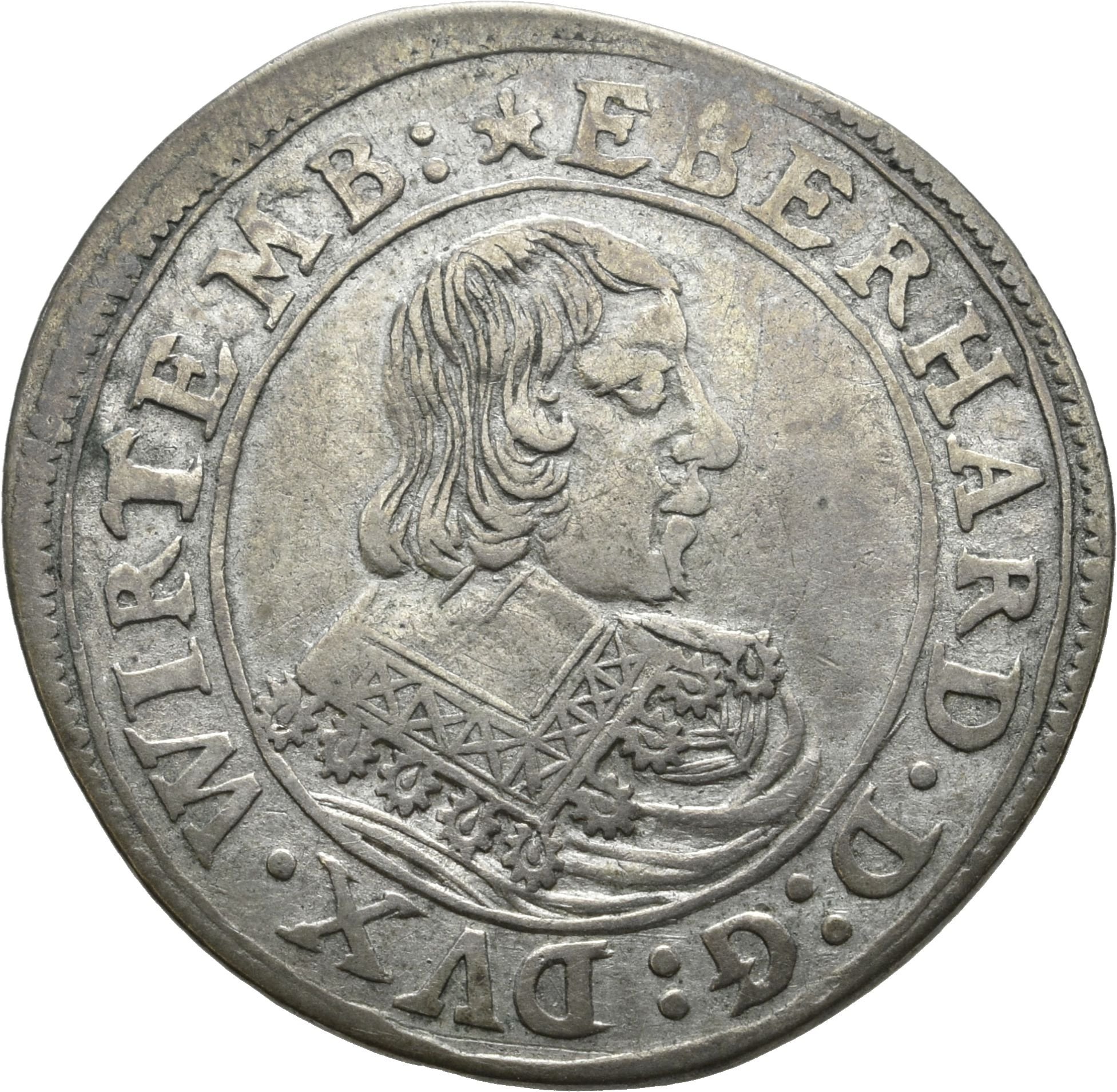 15 Kreuzer unter Herzog Eberhard III. von Württemberg von 1639 (Münzsammlung des Sparkassenverbands Baden-Württemberg CC BY-NC-SA)