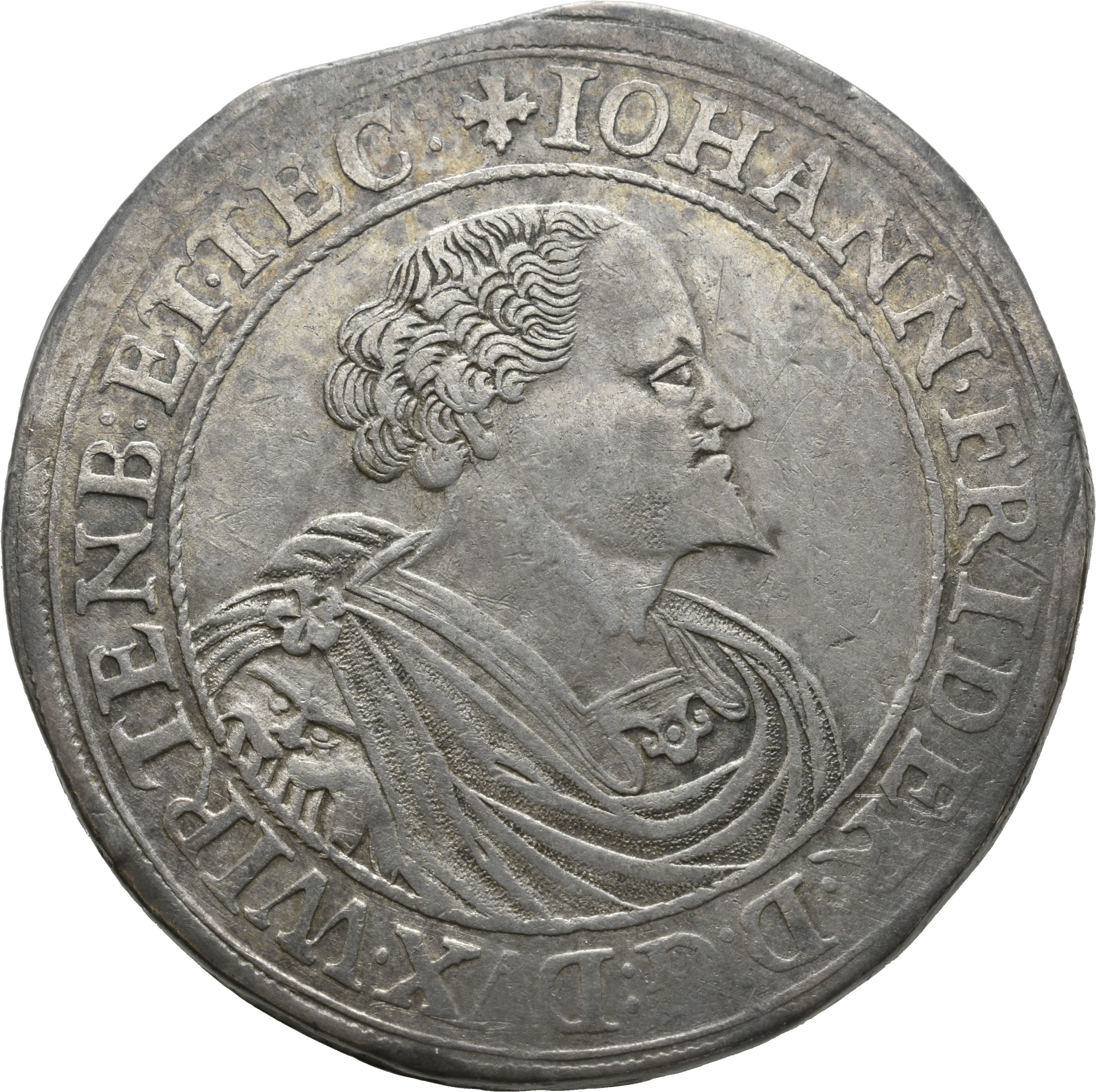Taler unter Herzog Johann Friedrich von Württemberg von 1624 (Münzsammlung des Sparkassenverbands Baden-Württemberg CC BY-NC-SA)