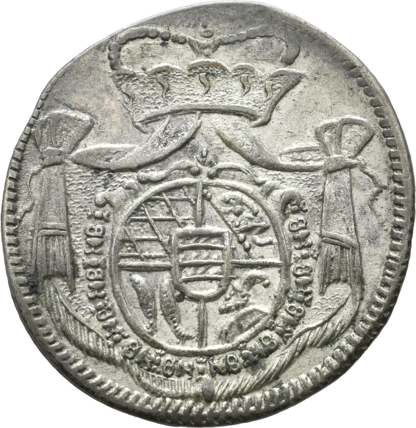 Württembergische Landmünze unter Herzog Karl Alexander von Württemberg von 1736 (Münzsammlung des Sparkassenverbands Baden-Württemberg CC BY-NC-SA)