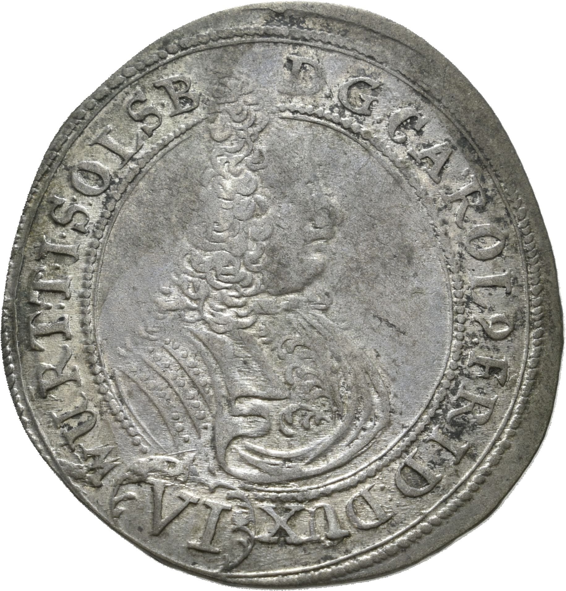 6 Kreuzer von Herzog Karl Friedrich II. von Württemberg-Oels von 1715 (Münzsammlung des Sparkassenverbands Baden-Württemberg CC BY-NC-SA)