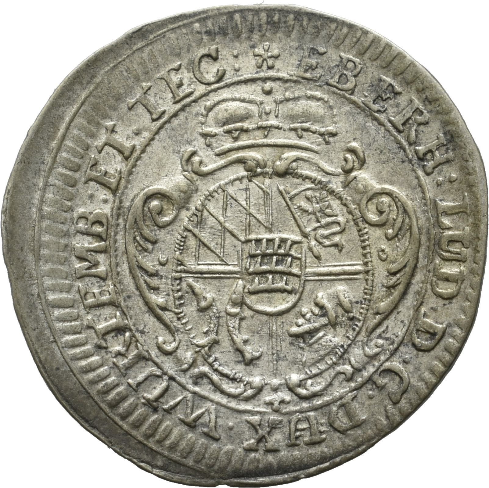5 Kreuzer Landmünze unter Herzog Eberhard Ludwig von Württemberg von 1727 (Münzsammlung des Sparkassenverbands Baden-Württemberg CC BY-NC-SA)
