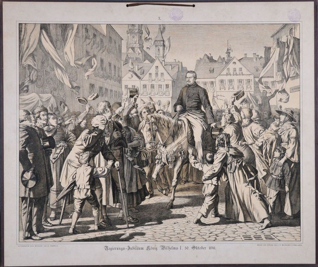 Lehrtafel "Regierungs-Jubiläum König Wilhelms I. 30. Oktober 1841" (Stadtmuseum Wangen CC BY-NC-SA)