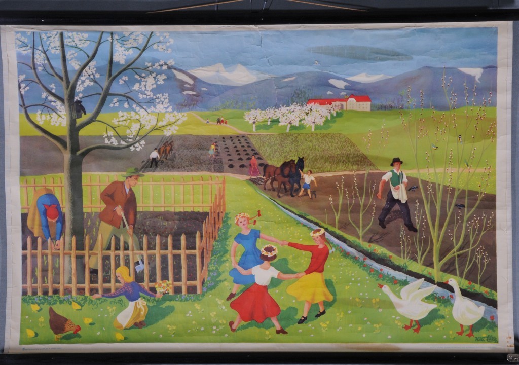 Schulwandbild: Frühling (Stadtmuseum Wangen CC BY-NC-SA)