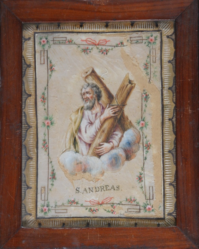 Apostel: "S. ANDREAS" (Stadtmuseum Wangen CC BY-NC-SA)
