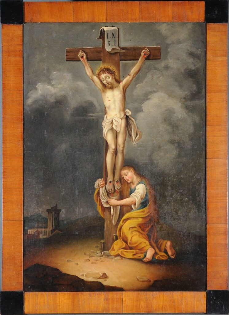 Maria Magdalena umarmt das Kreuz (Stadtmuseum Wangen CC BY-NC-SA)